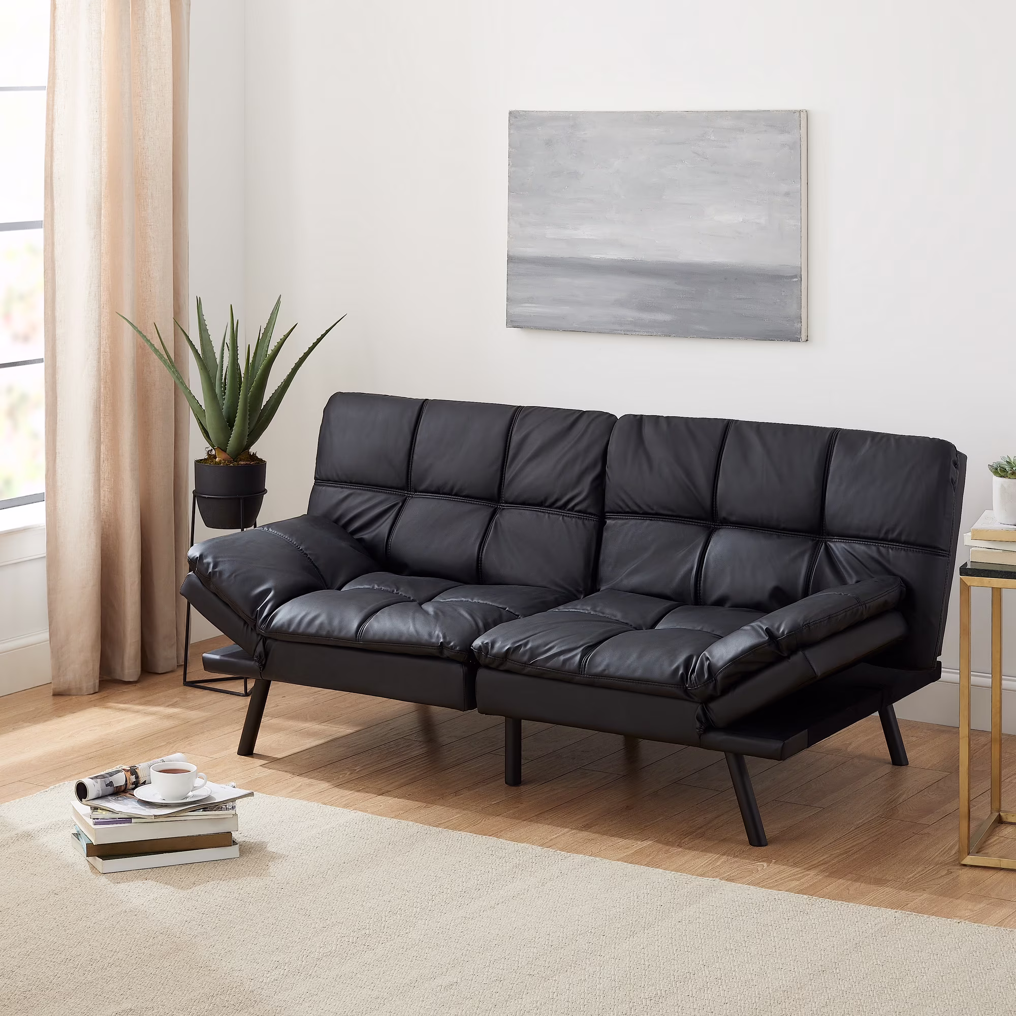 Mainstays Memory Foam Futon with 72",Black - Image 9