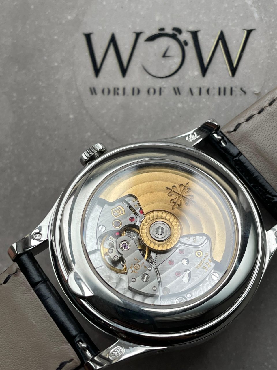Replica PATEK PHILIPPE Annual Calendar Moonphase 5396 SS ZF 1:1 Best Edition White/Blue Dial on Black Leather Strap A324 - Top club