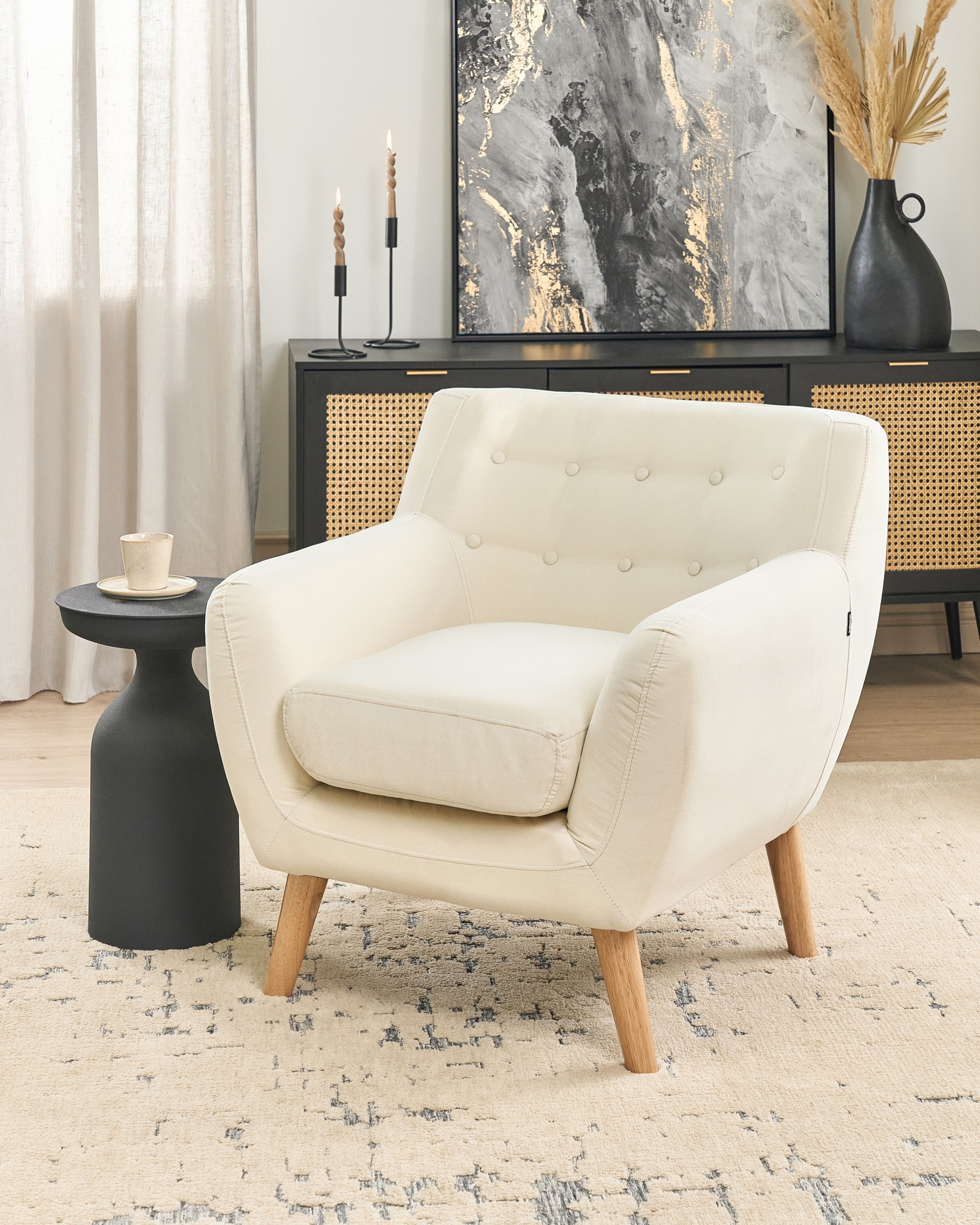 Armchair MOTALA Fabric Light Beige