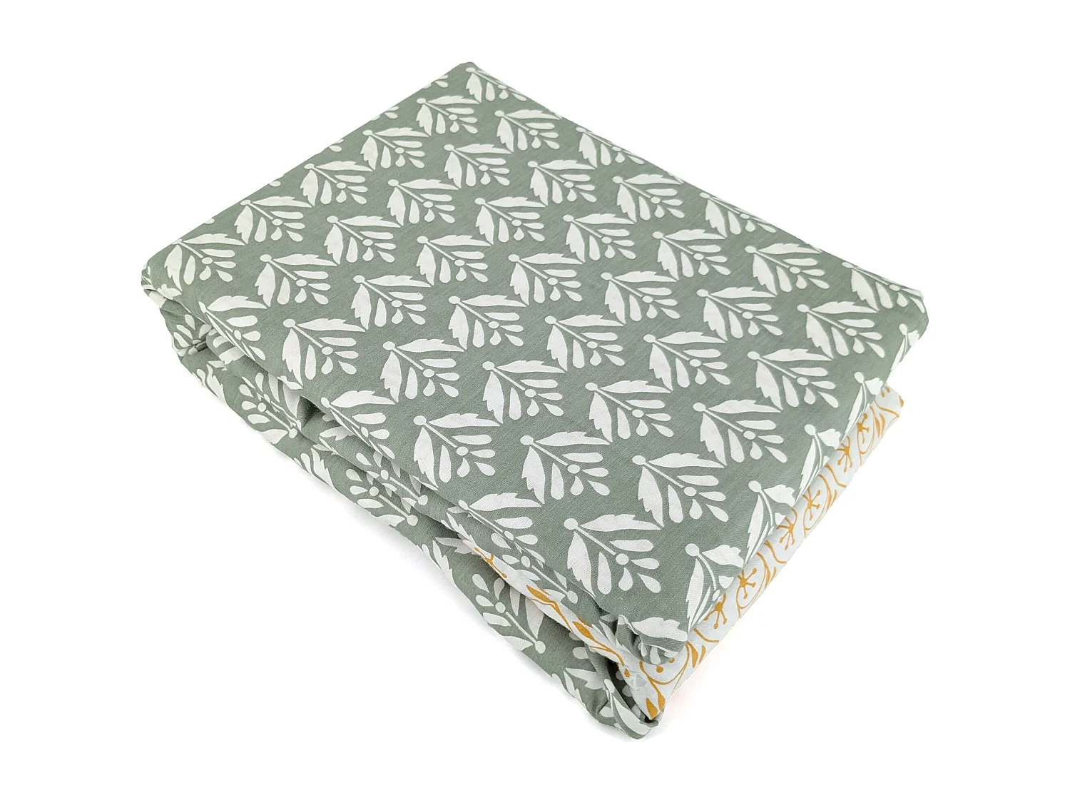 Parure de lit 260x240 cm Satin de coton ORIENT Vert 3 pièces