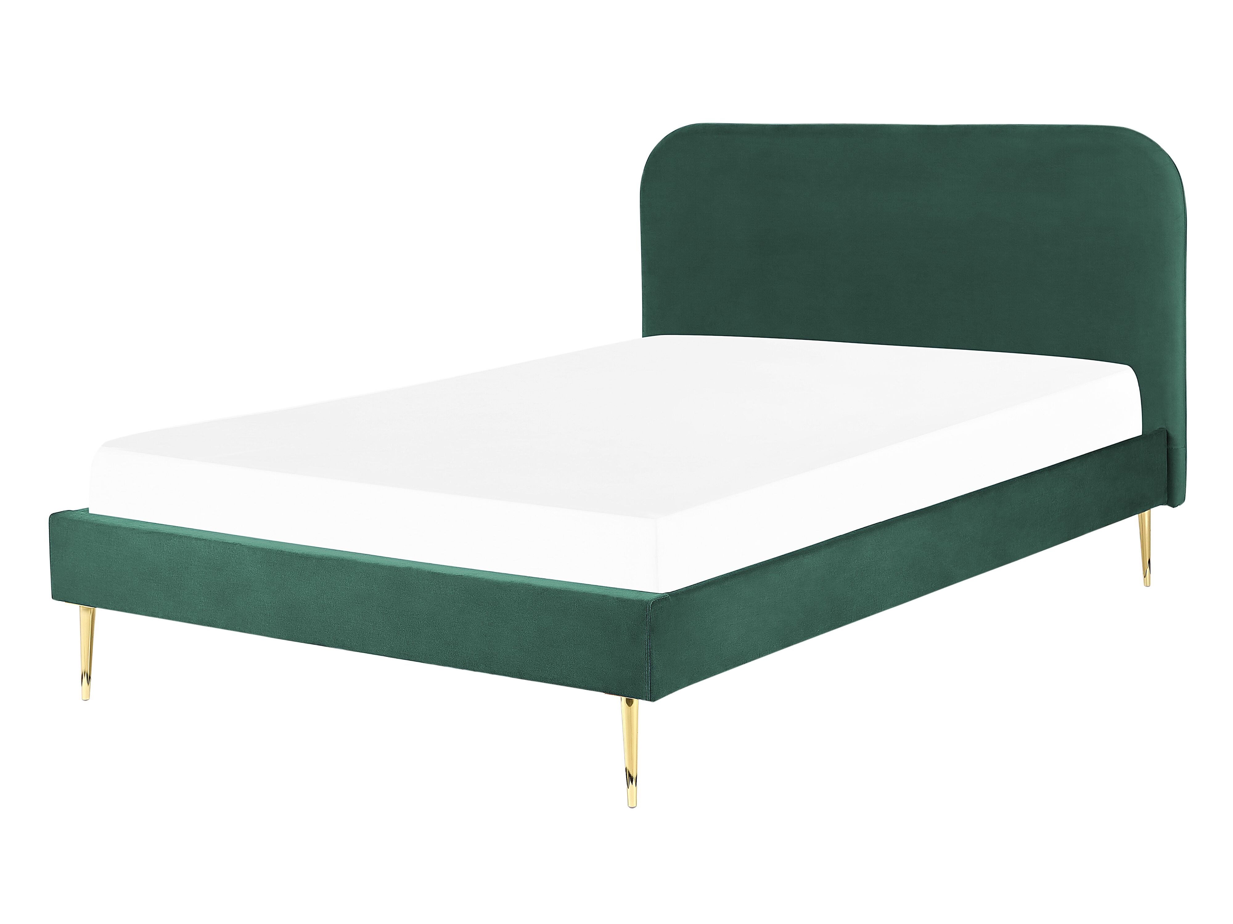 Bed Velvet FLAYAT 140 x 200 cm (EU Double) Emerald Green