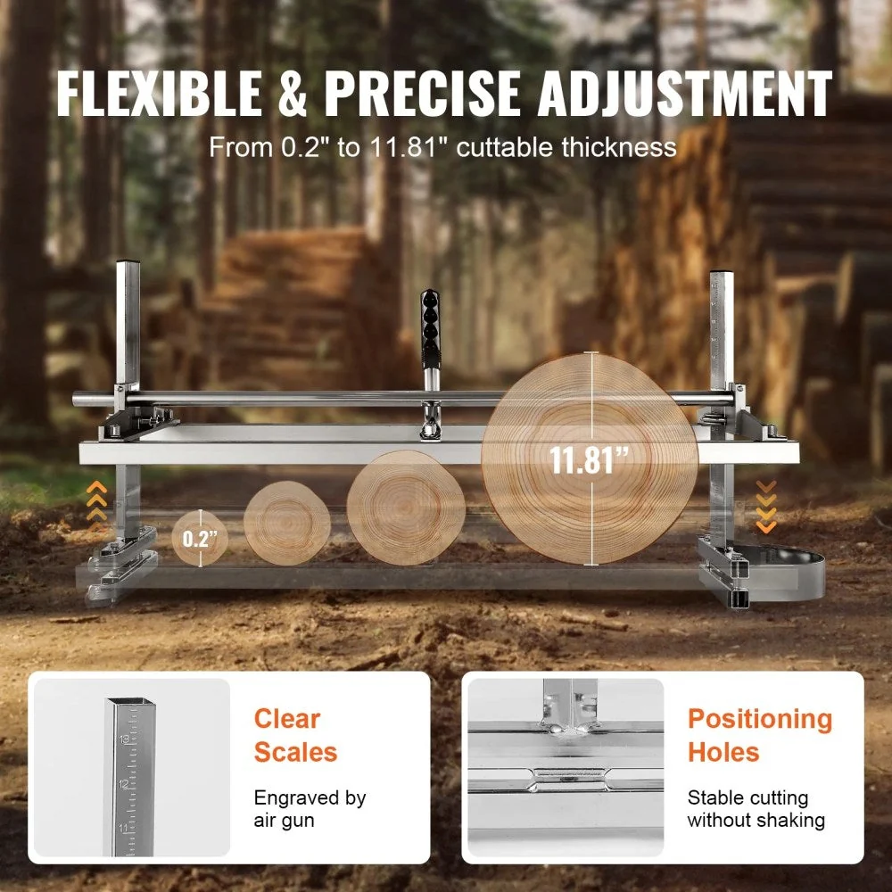 VEVOR Chainsaw Mill, Galvanized Steel, 14-36 in Guide Bar, 0.2-11.81 in Cutting Thickness - Image 6 VEVOR Chainsaw Mill, Galvanized Steel, 14-36 in Guide Bar, 0.2-11.81 in Cutting Thickness - Image 6