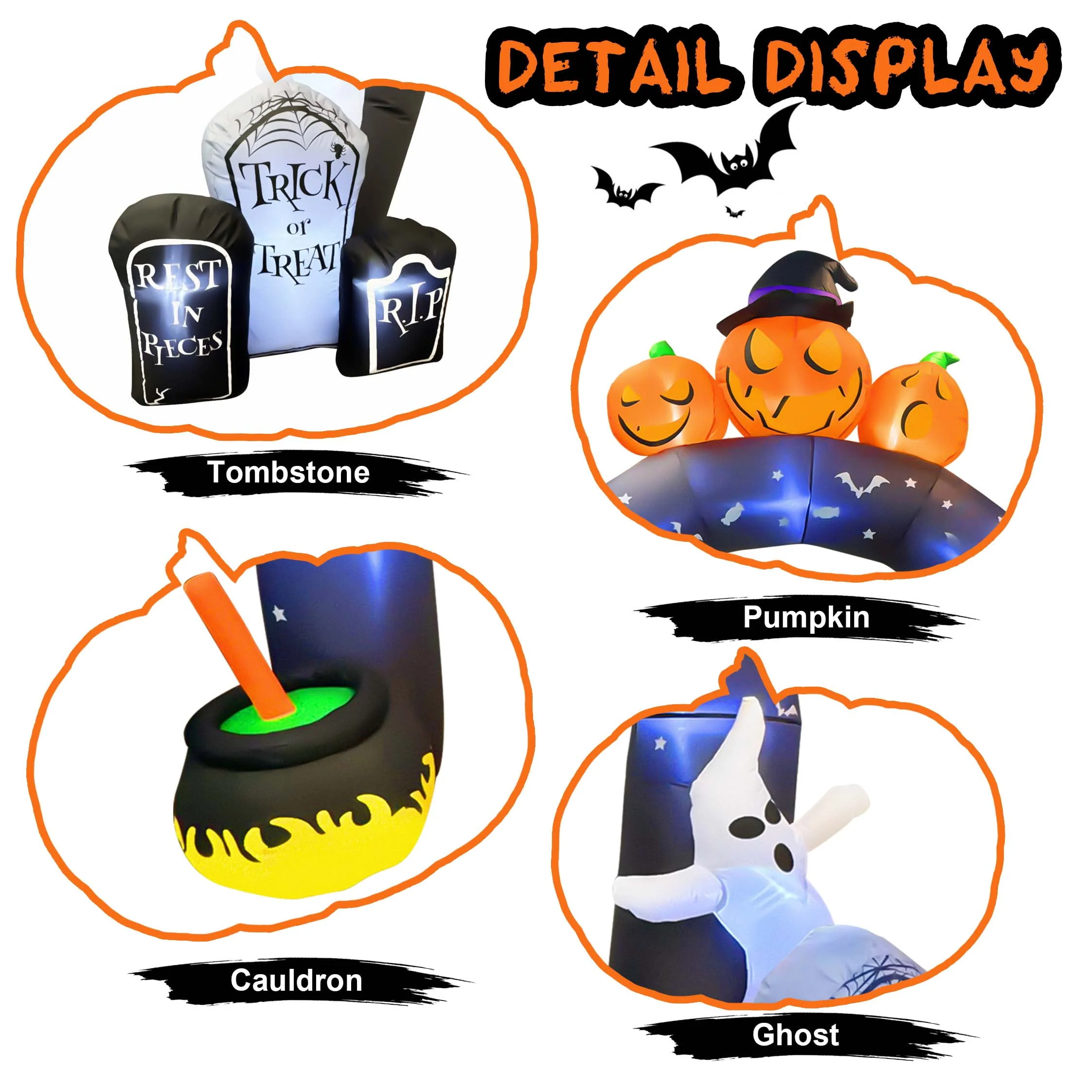 GVDV 10 FT Halloween Inflatables Archway Outdoor Decorations, Scary Halloween Arch Blow Up Yard Decorations for Front Yard Lawn Garden Decor - Image 3 GVDV 10 FT Halloween Inflatables Archway Outdoor Decorations, Scary Halloween Arch Blow Up Yard Decorations for Front Yard Lawn Garden Decor - Image 3