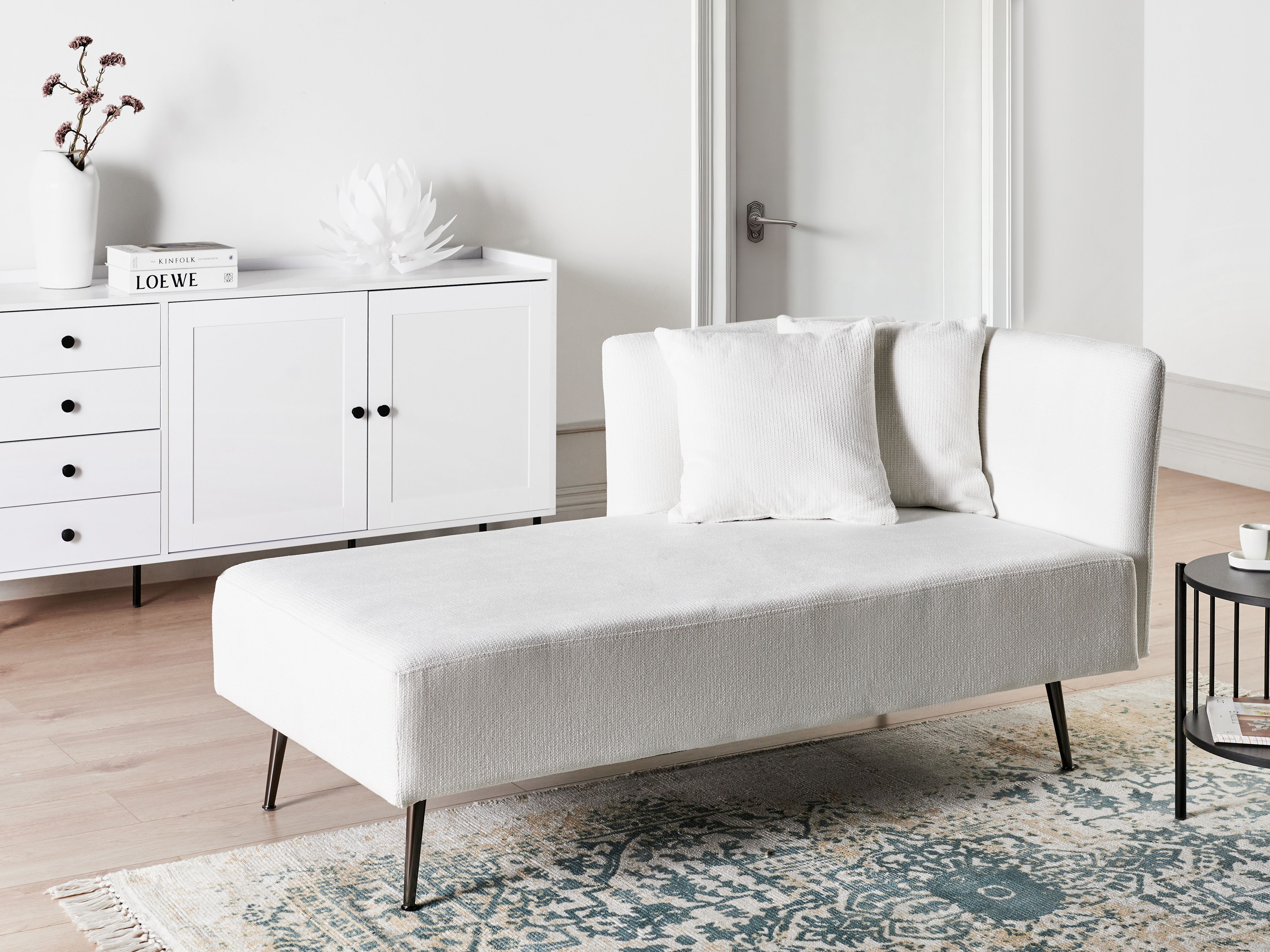 Right-Hand Chaise Lounge RIOM Fabric White