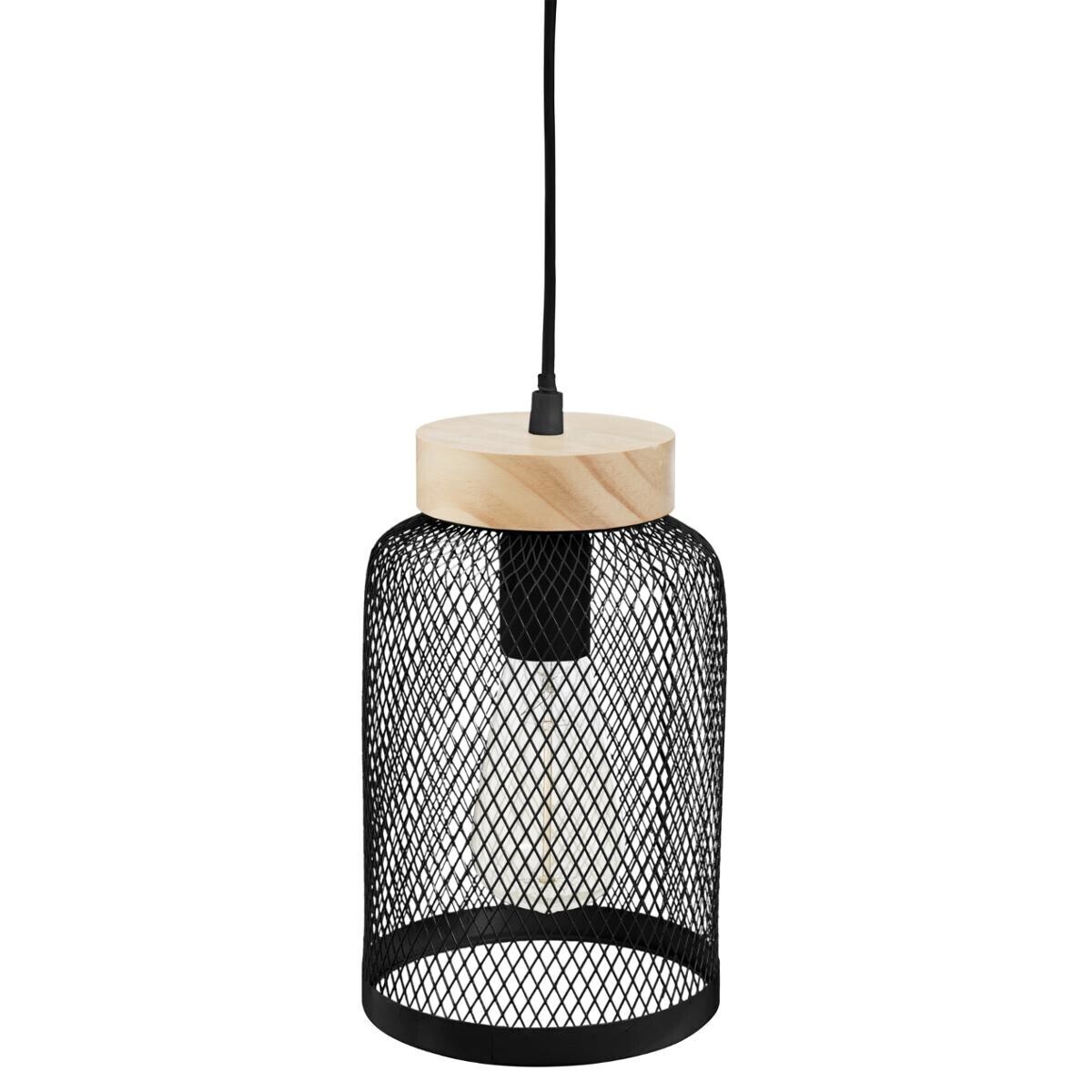 Suspension lamp "Zely" Black metal, D.15 cm