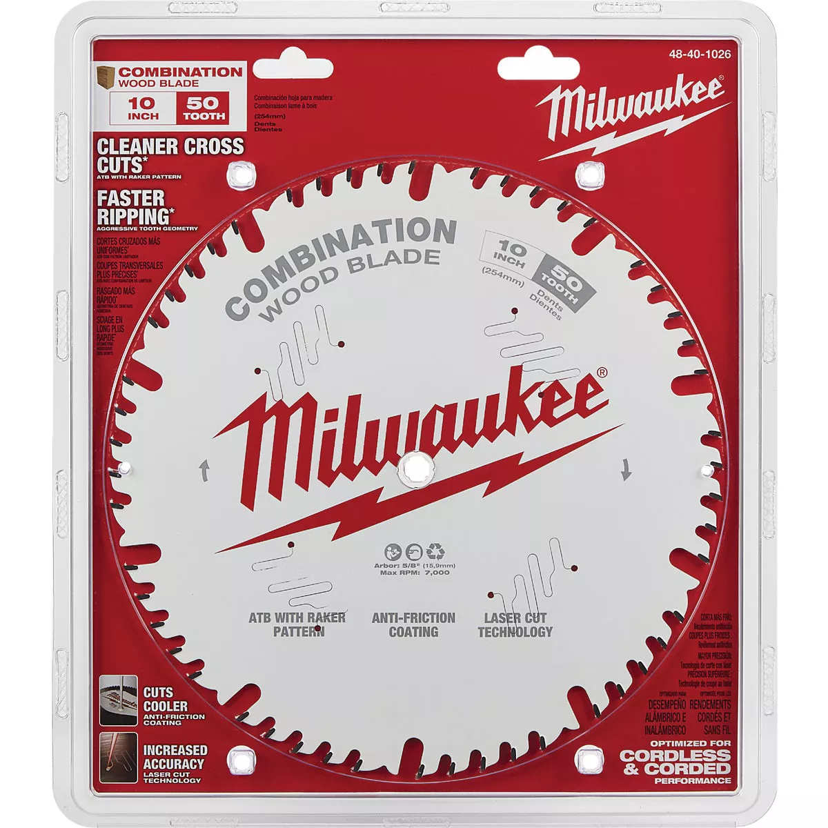 Milwaukee 10 In. 50-Tooth Combination Circular Saw Blade