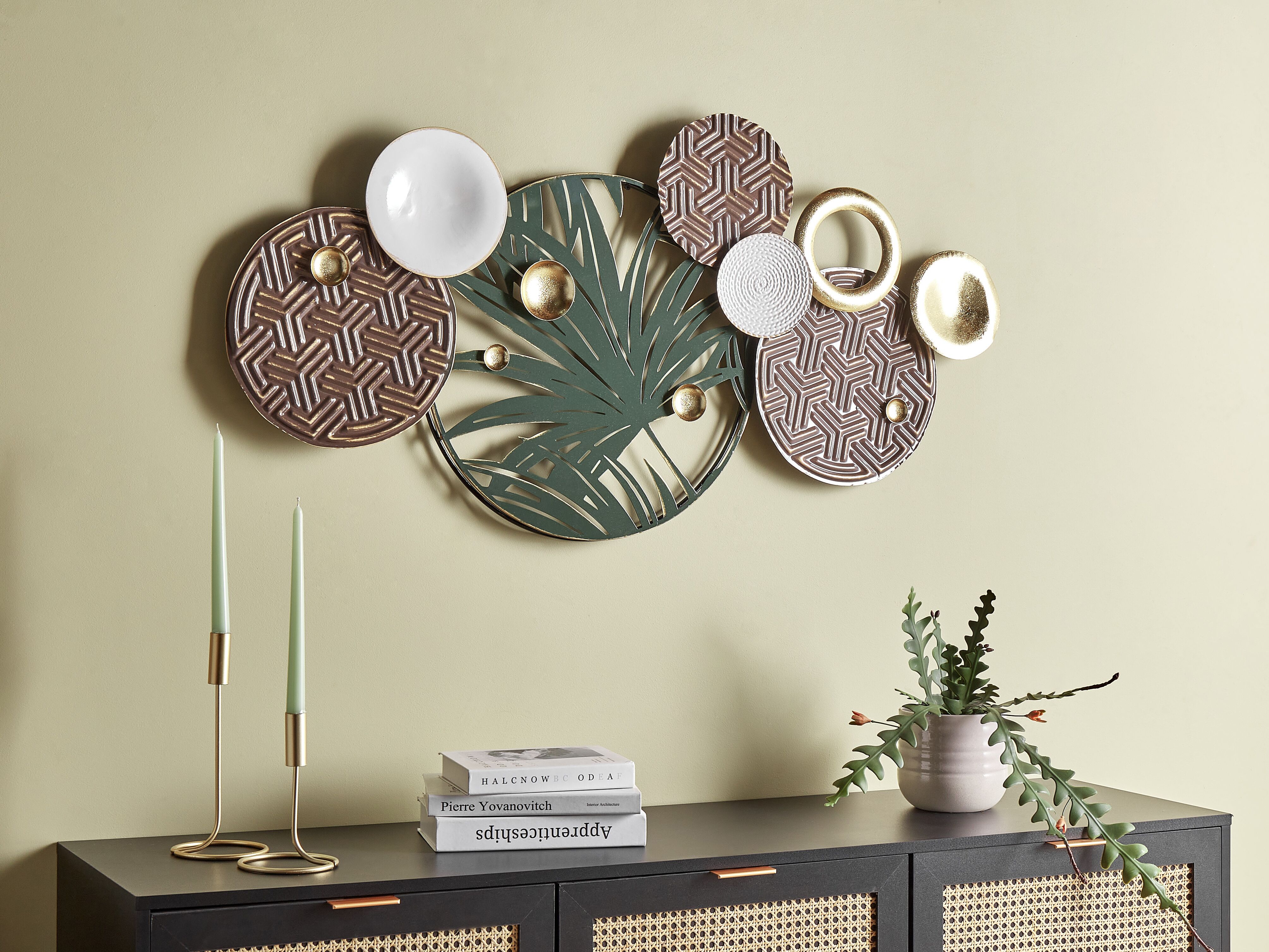 Wall Decor Leaf KRYPTON Metal 58 cm Multicolour