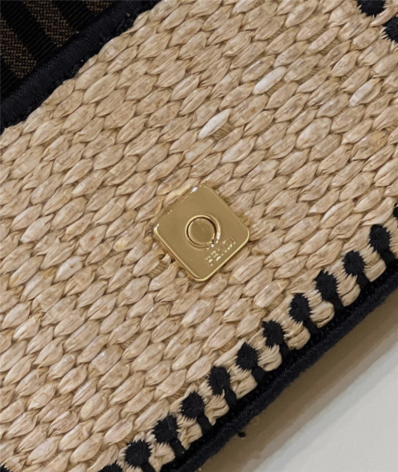 fendi Nano baguette raffia charm mini bag - Replicaclubs