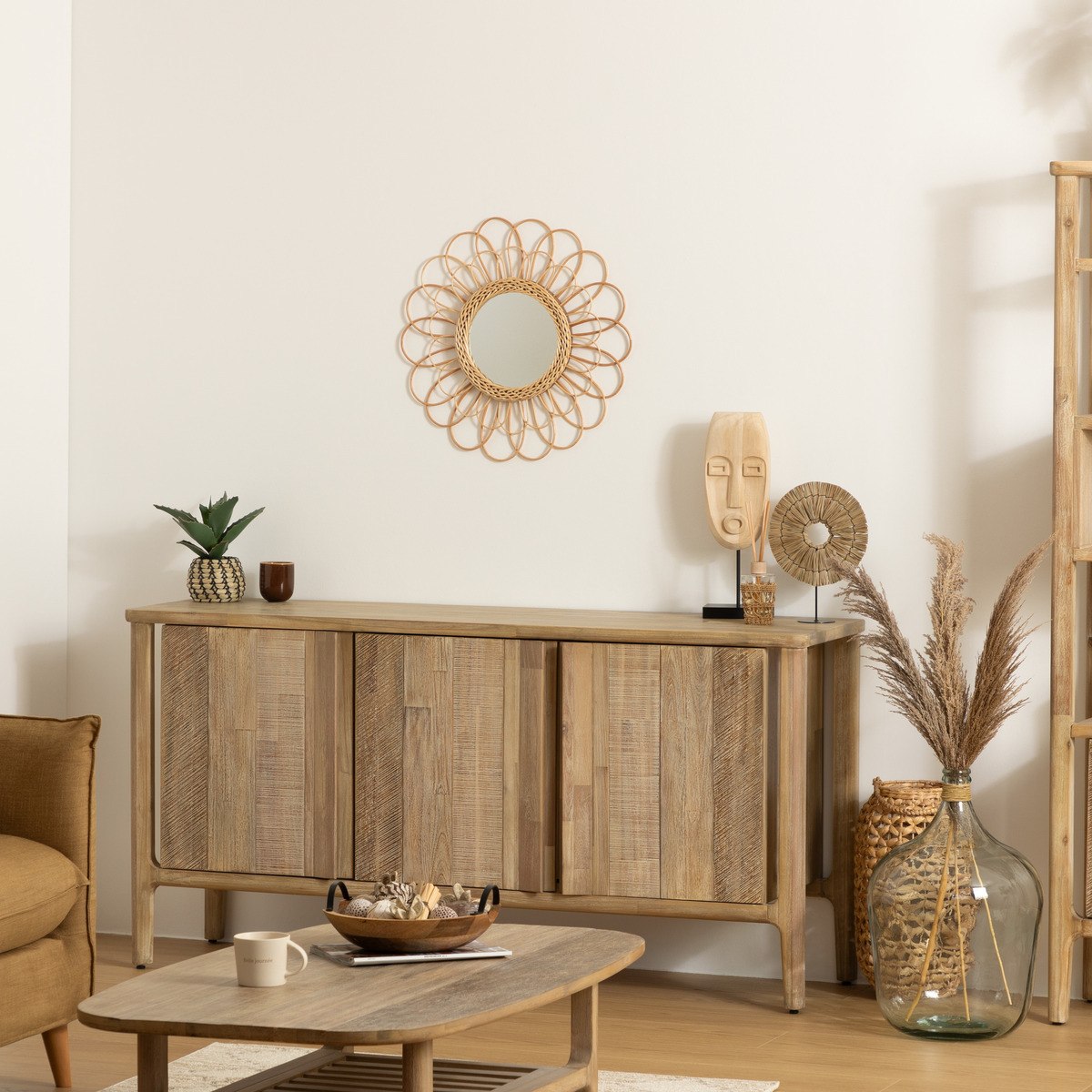 Mirror"Cayetana" Rattan, D.56 cm