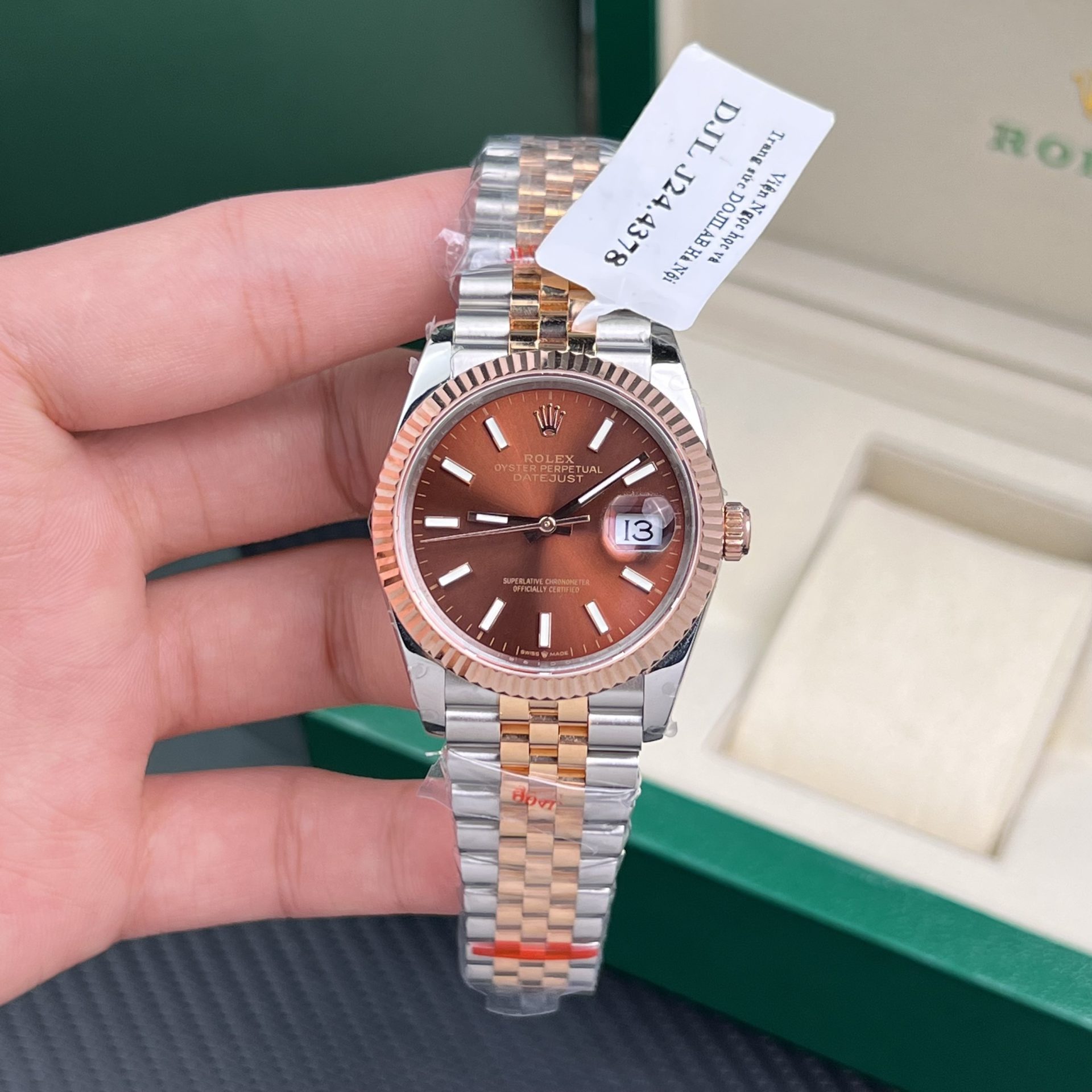 Rolex Rep 11 Watch DateJust 18K Rose Gold Wrapped Chocolate Dial GM Factory 36mm - Elite Watch Atelier
