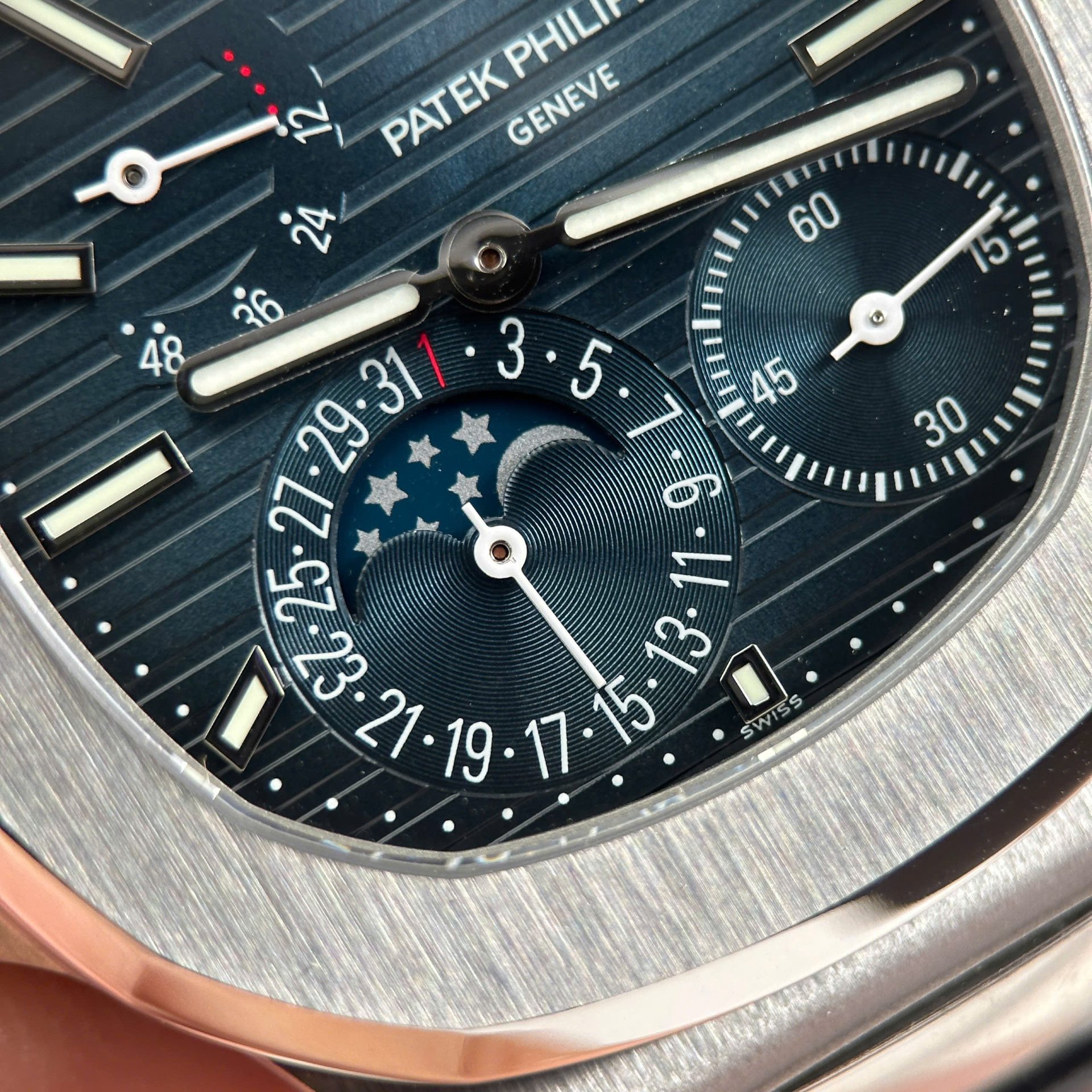 Patek Philippe Nautilus 5712 Copies Watches Blue Dial Leather Strap PPF Factory Version 3 40mm - Top club