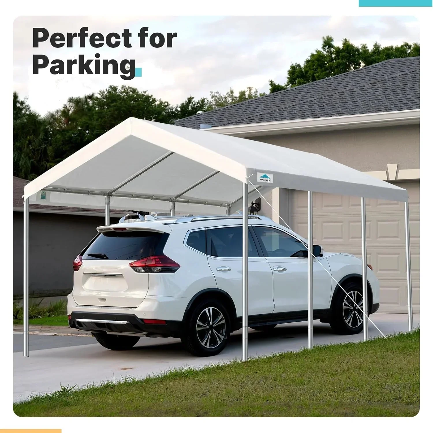 ADVANCE OUTDOOR Heavy Duty Portable Carport 10x20 ft, Beige - Image 5 ADVANCE OUTDOOR Heavy Duty Portable Carport 10x20 ft, Beige - Image 5