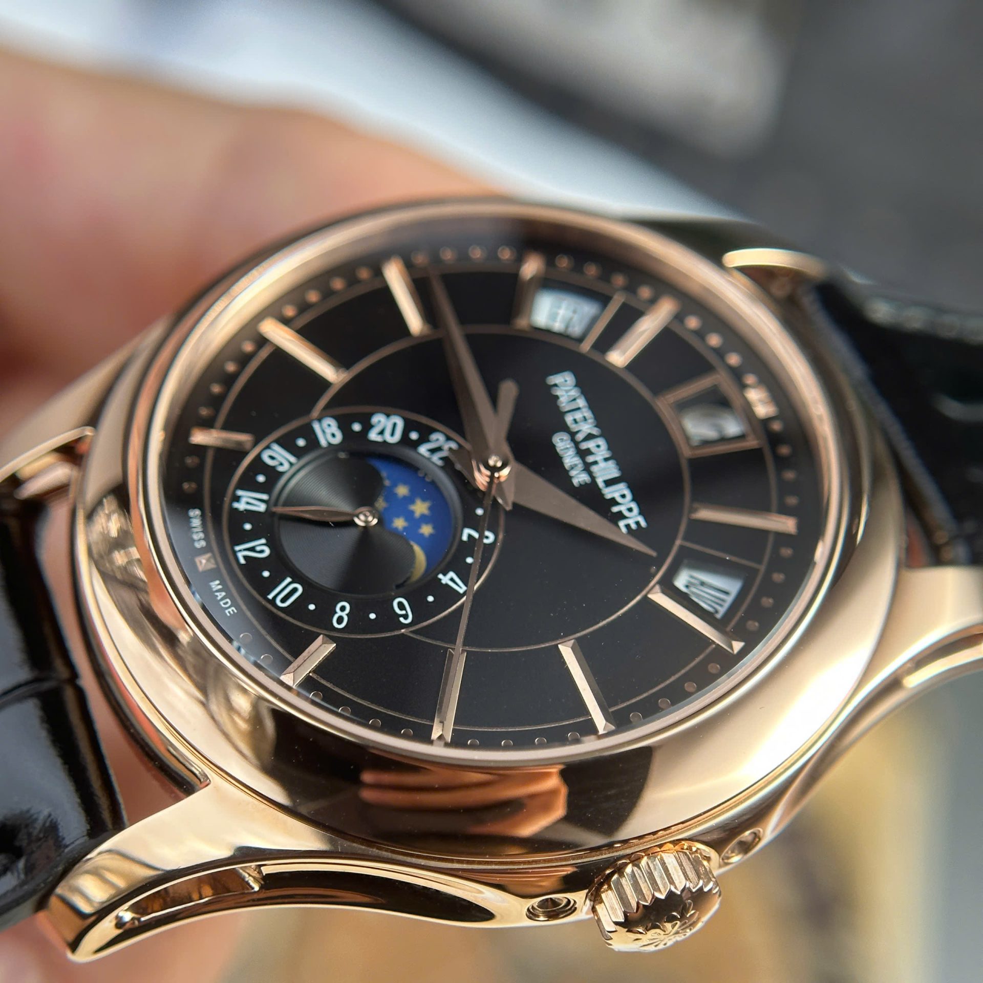 Patek Philippe Complications 5205R Replica Watch Black Dial Rose Gold 40mm - Top club