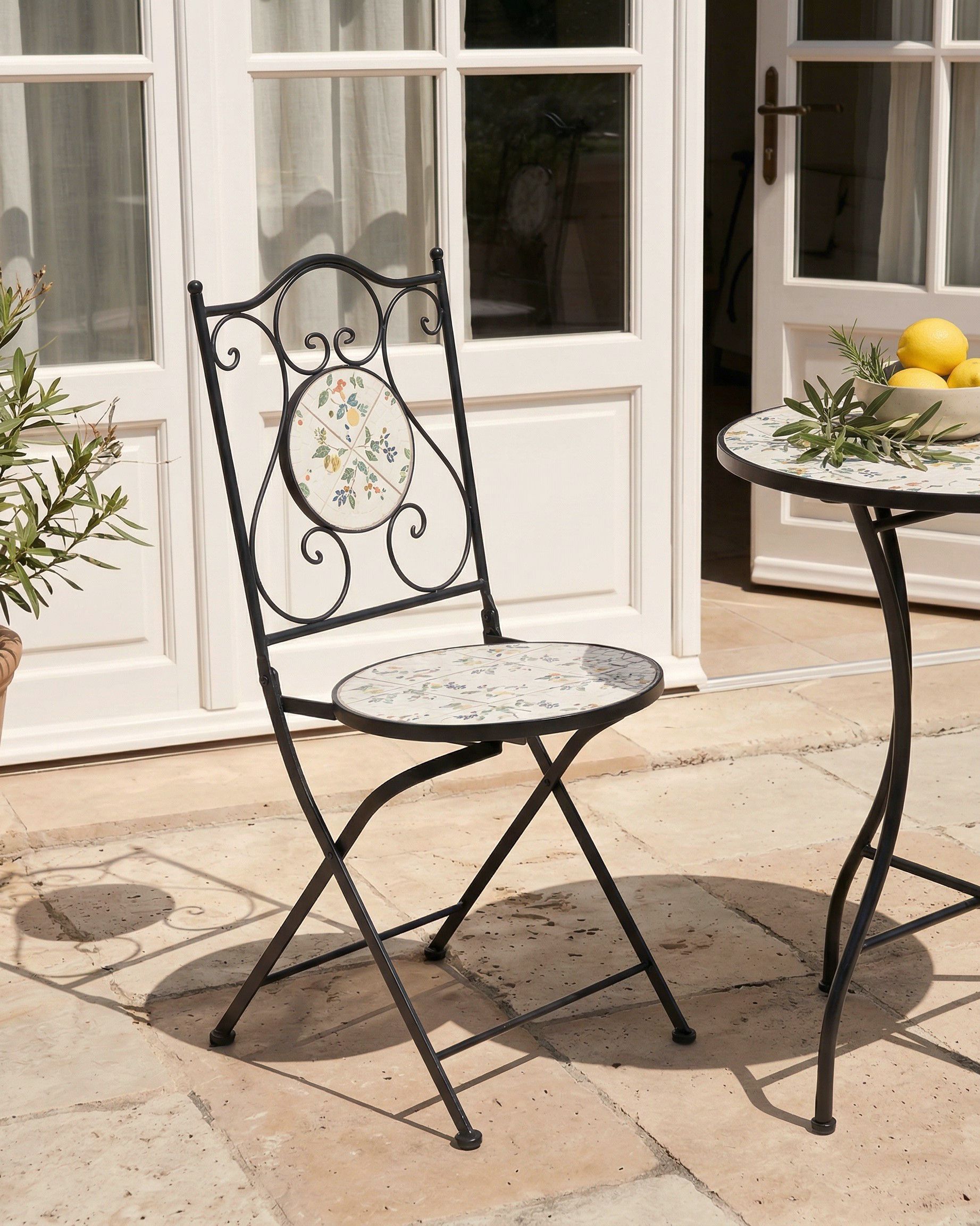 Set of 2 Garden Chairs COLLIO  Metal Black