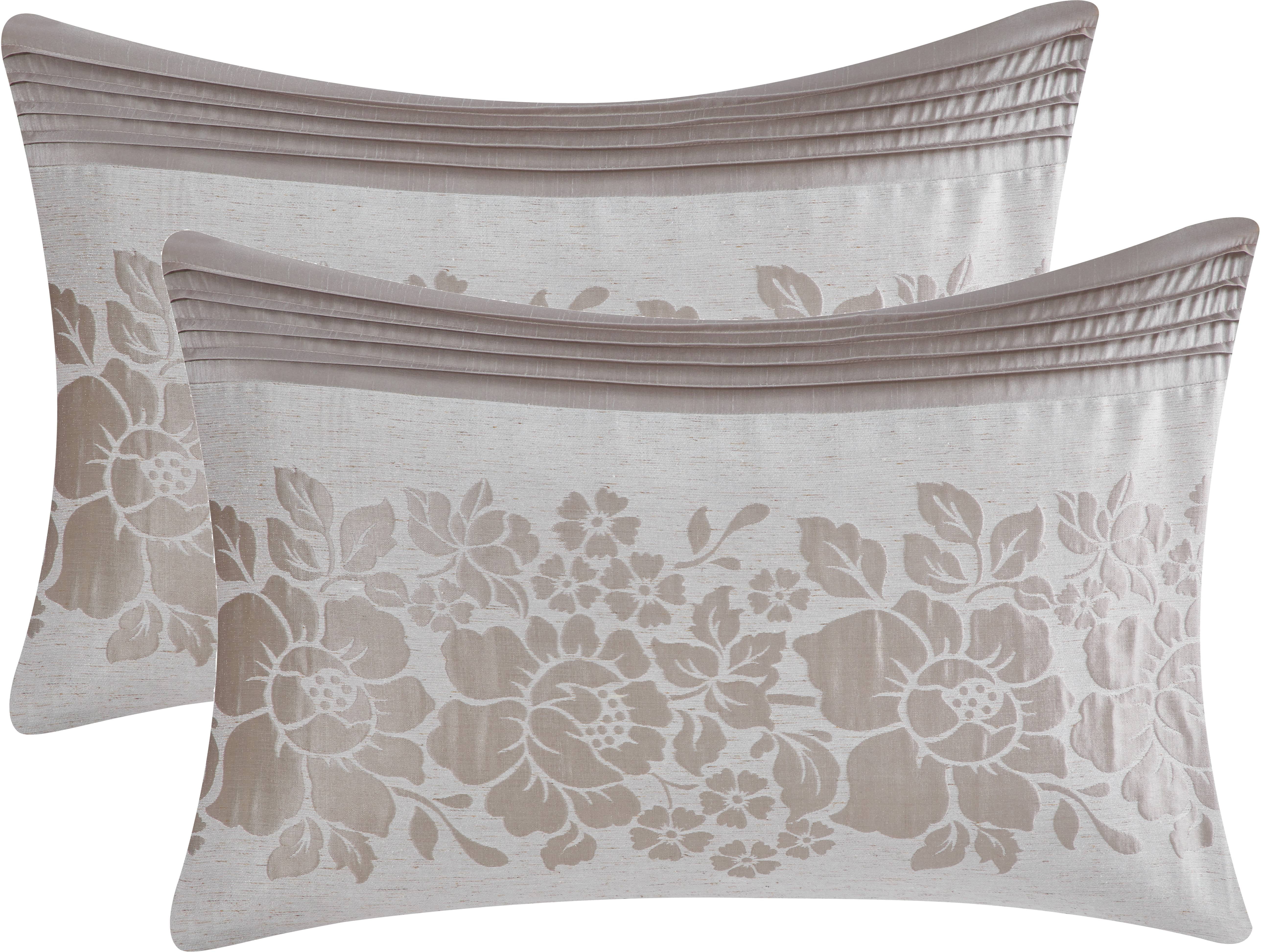 Lanco Smoke Grey Comforter Set California King Size, 9 Piece Jacquard Floral Bedding Set, All Season, Ultra-Soft, Matching Pillows & Shams, Bed Skirt - Image 32