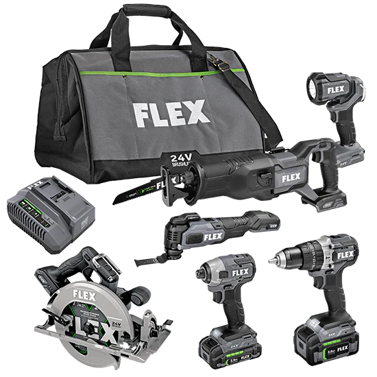 Flex FXM601-2B 24V 5.0Ah + 2.5Ah Kit 6-Tool Combo Kit