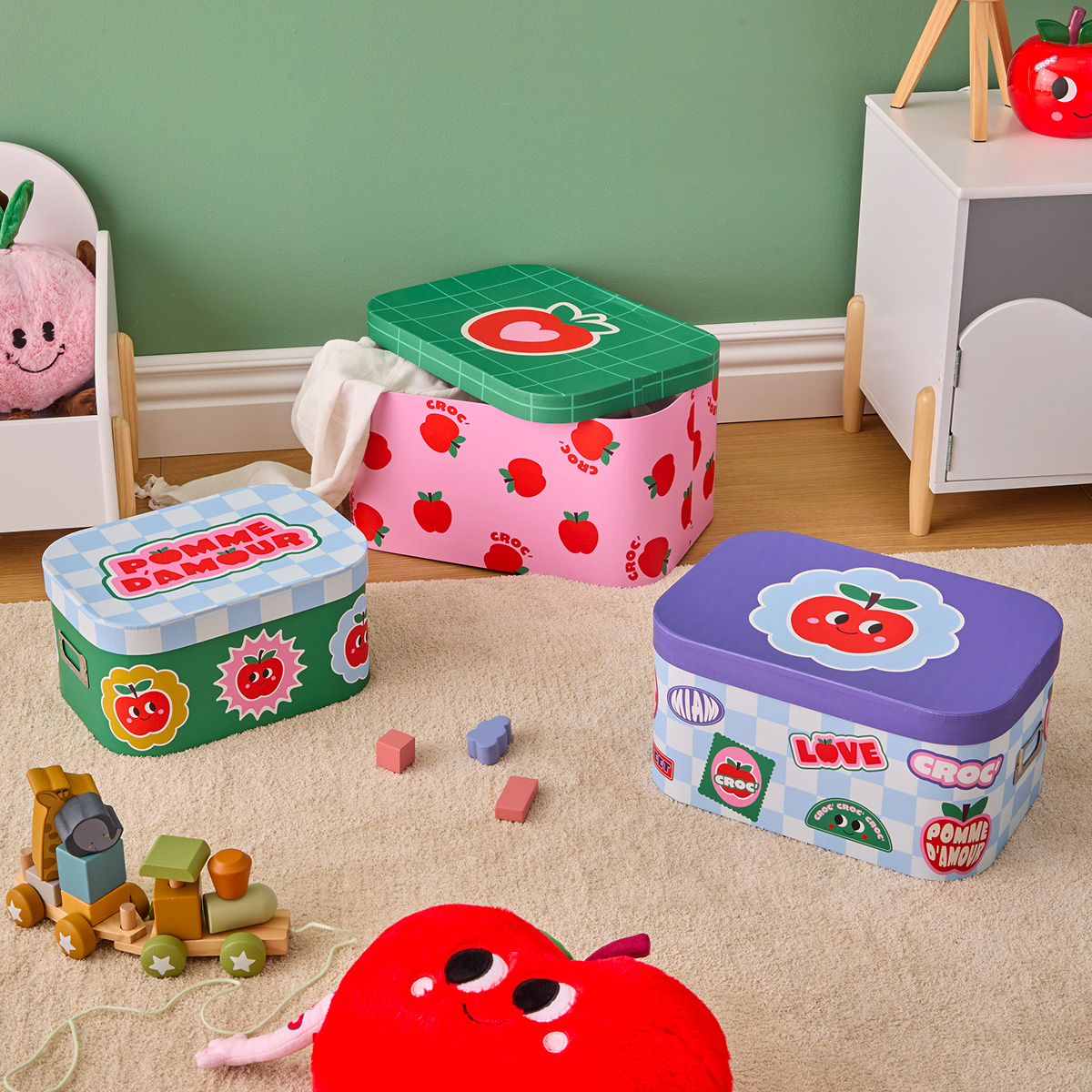 Set of 3 storage boxes "Pomme d'amour" Atmosphera x Cha Cha Pop