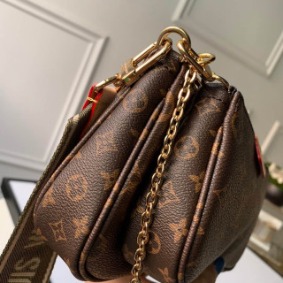Louis Vuitton Multi Pochette Accessoires Khaki and Beige Strap1:1High-quality replica