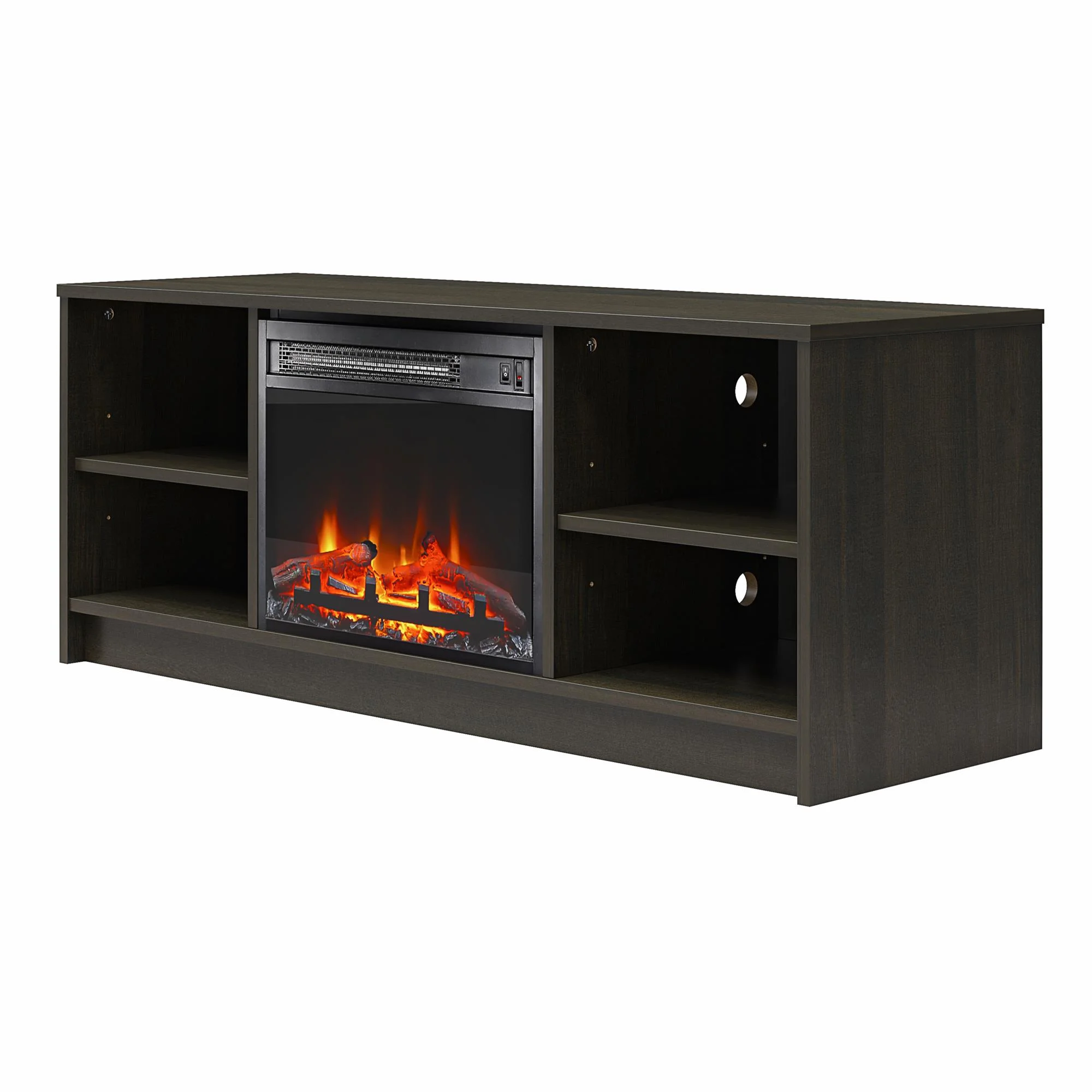 Mainstays Fireplace TV Stand, for TVs up to 55", Black Oak - Image 42