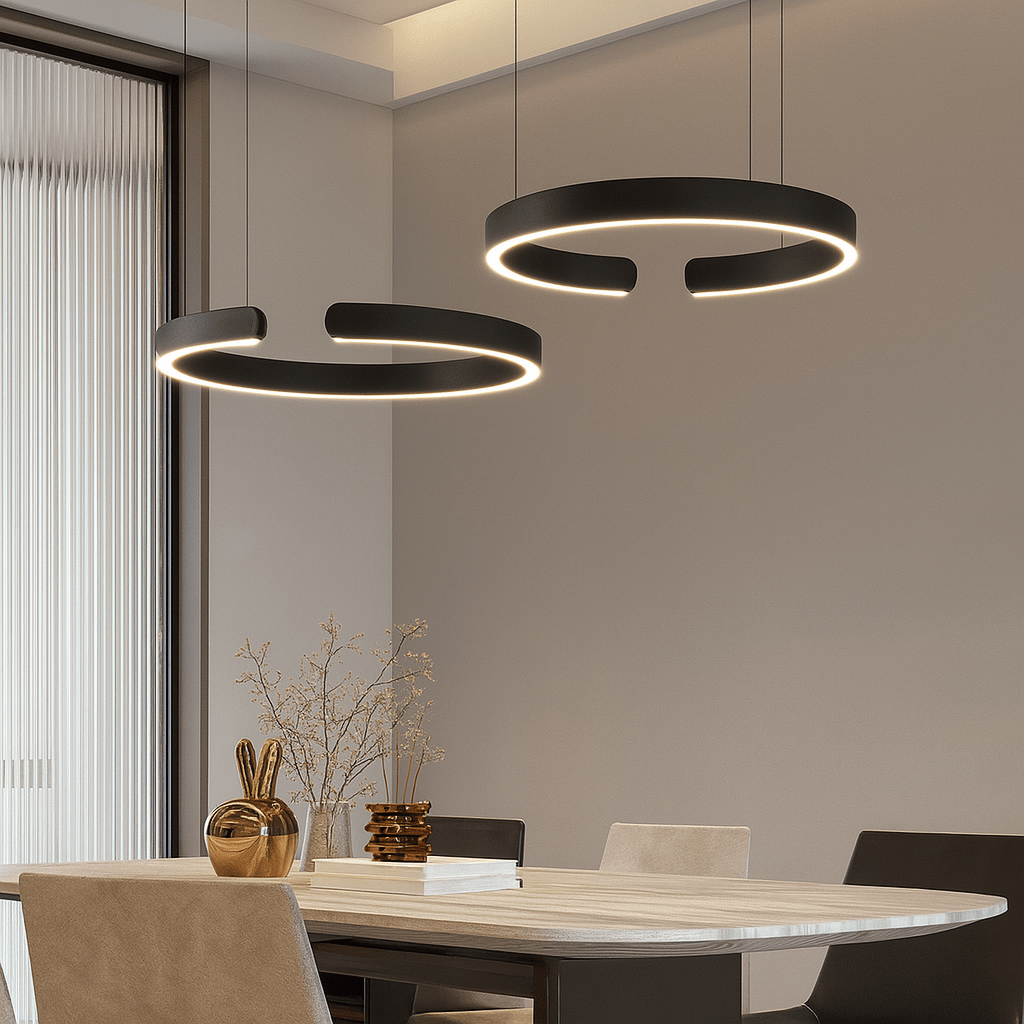 Moderne Ronde Hanglamp met Verstelbare Hoogte voor Eetkamer en Slaapkamer - Warm Wit LED Licht