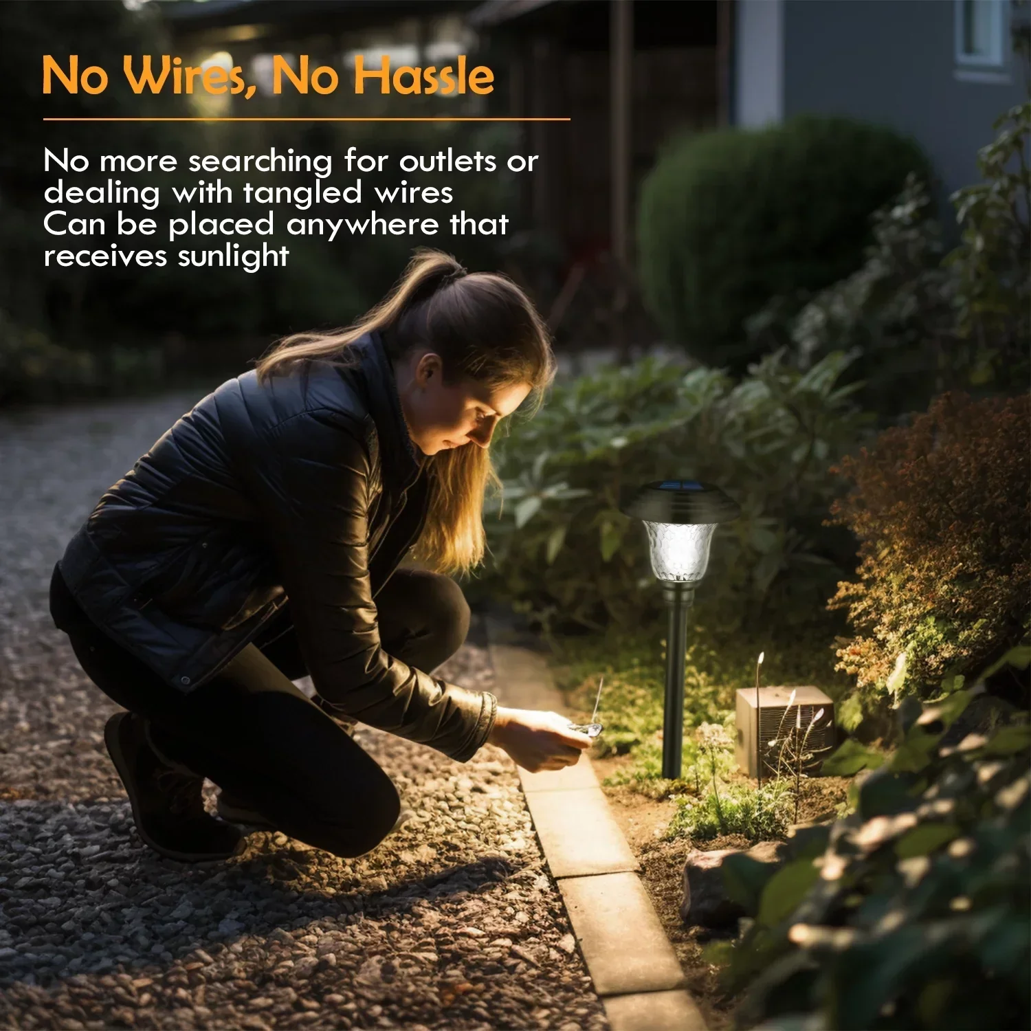 Solar Garden Landscape Lights, 8 Pack - Waterproof Glass Stainless Steel Auto-On/Off - Image 3 Solar Garden Landscape Lights, 8 Pack - Waterproof Glass Stainless Steel Auto-On/Off - Image 3