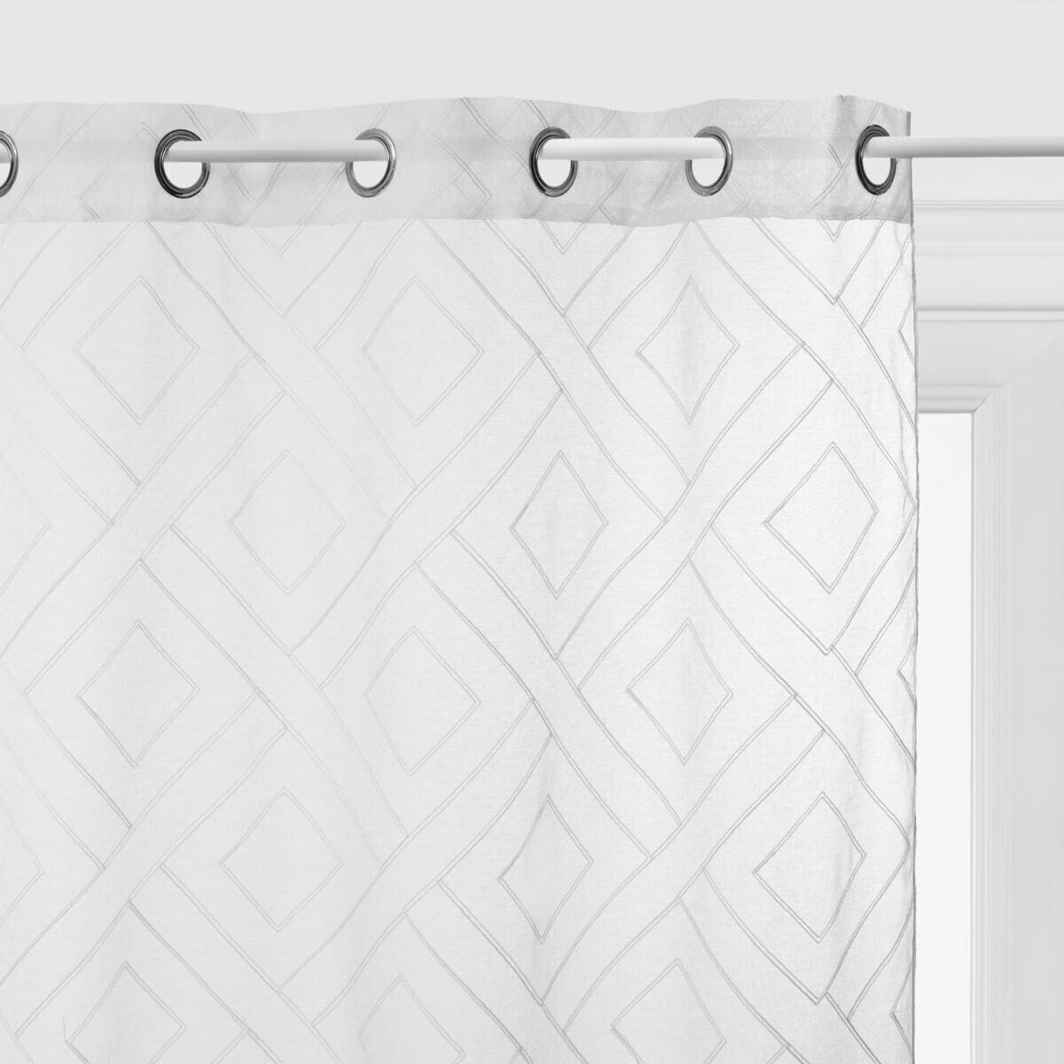 Sheer curtain embroidered "Etnik" White, 140x240 cm