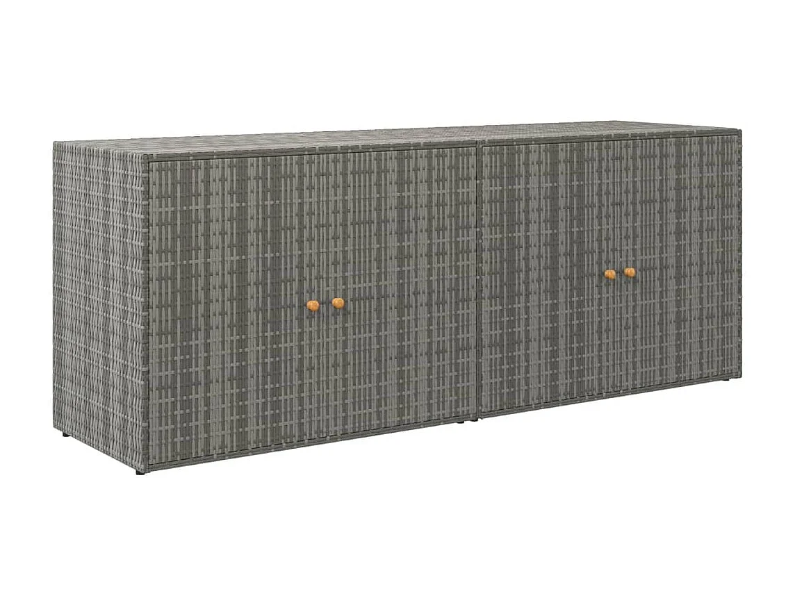 Armoire de rangement jardin Gris 198x55,5x80 Résine tressée