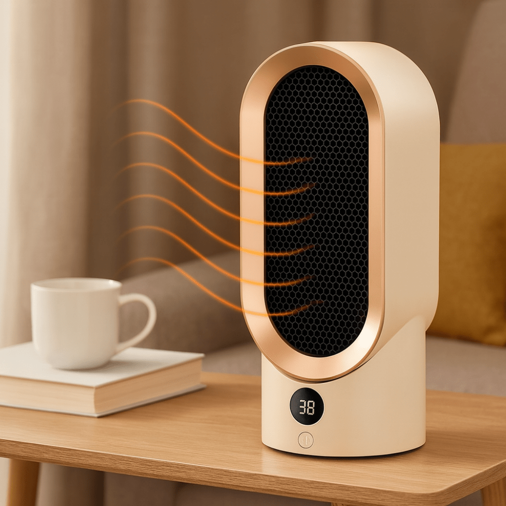 Compacte Elektrische Keramische Ruimteverwarmer met Snelle Verwarming en Stil Ontwerp – 800W Draagbare Verwarming voor Kleine Ruimtes