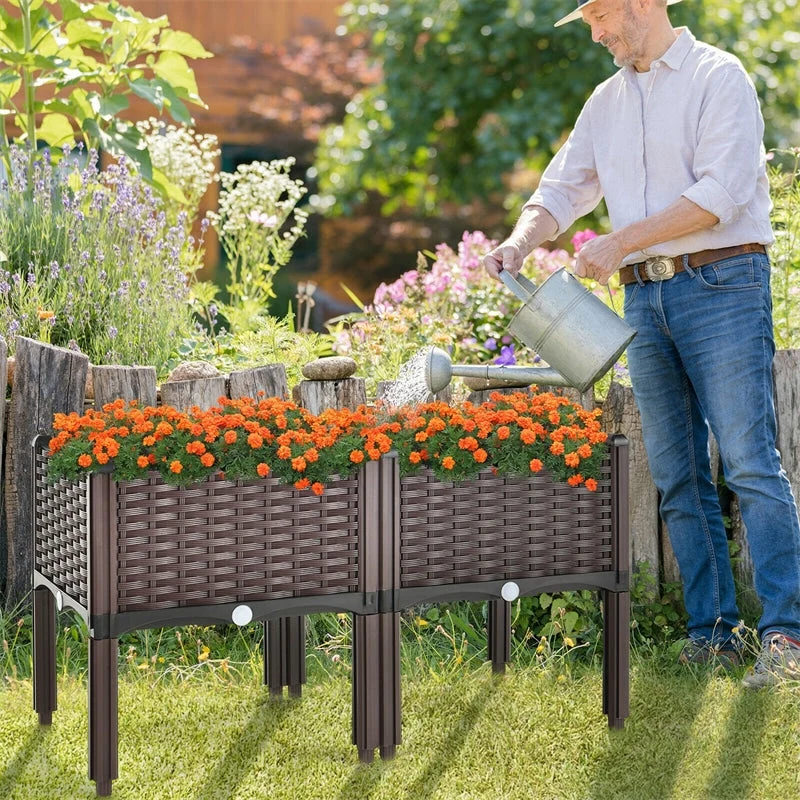 Elevated Planter Boxes - 2 Planter Boxes With 8 Legs Elevated Planter Boxes - 2 Planter Boxes With 8 Legs