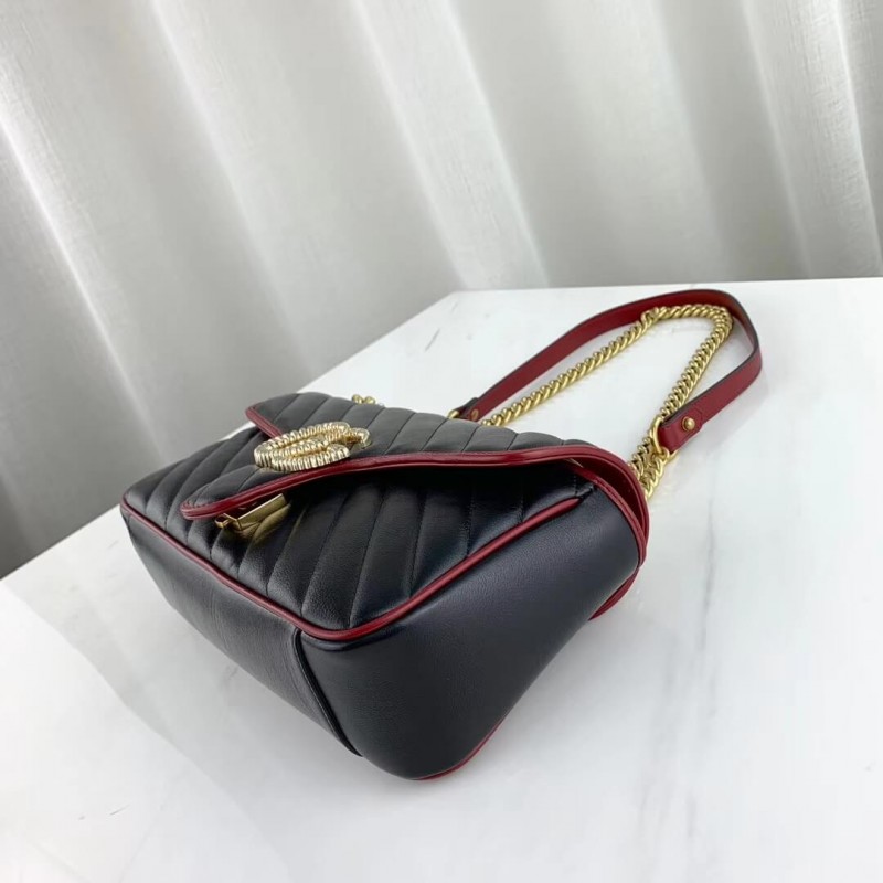 Replica Gucci Gg Marmont Small Shoulder Bag 443497 Black1:1High-quality replica