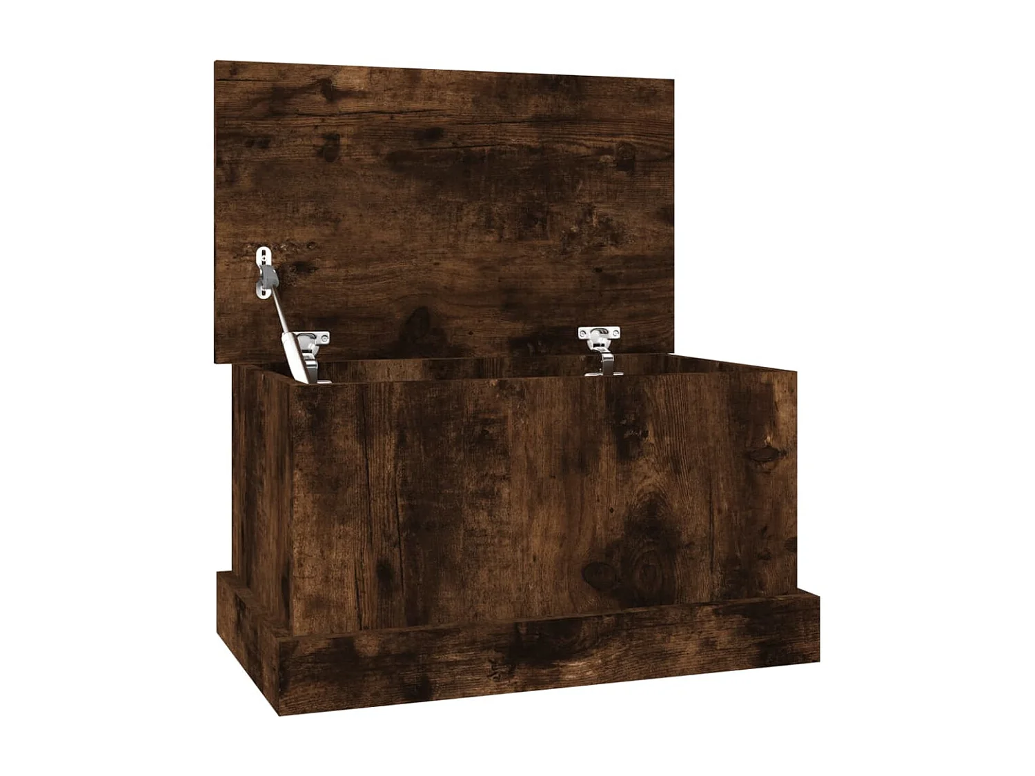 Boîte de rangement chêne fumé 50x30x28 cm bois d'ingénierie