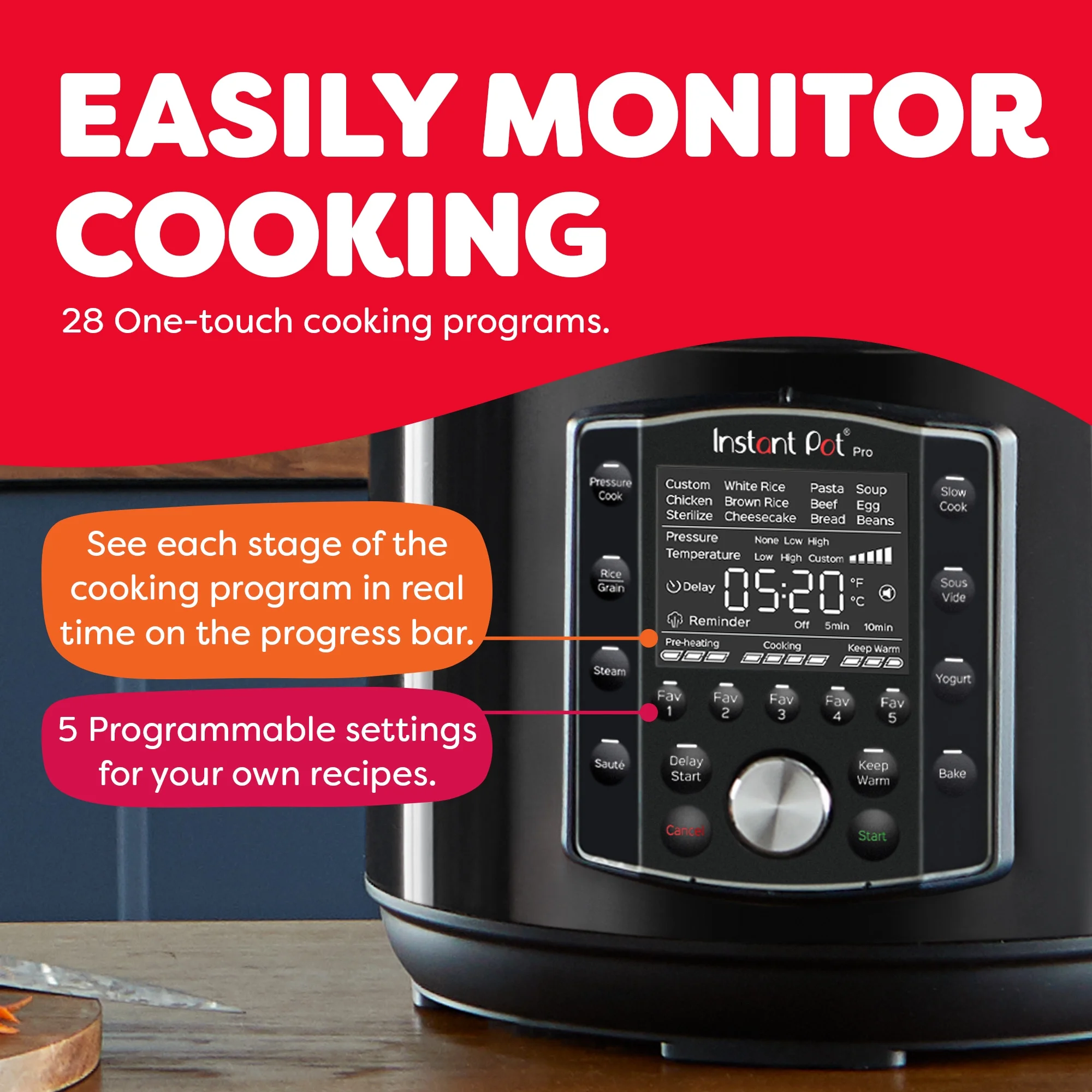 Instant Pot Pro 8-Quart Electric Pressure Cooker, 10-in-1 Slow Cooker, Rice/Grain Cooker, Steamer, Saut��, Sous Vide, Yogurt Maker, Sterilizer and Warmer - Image 2