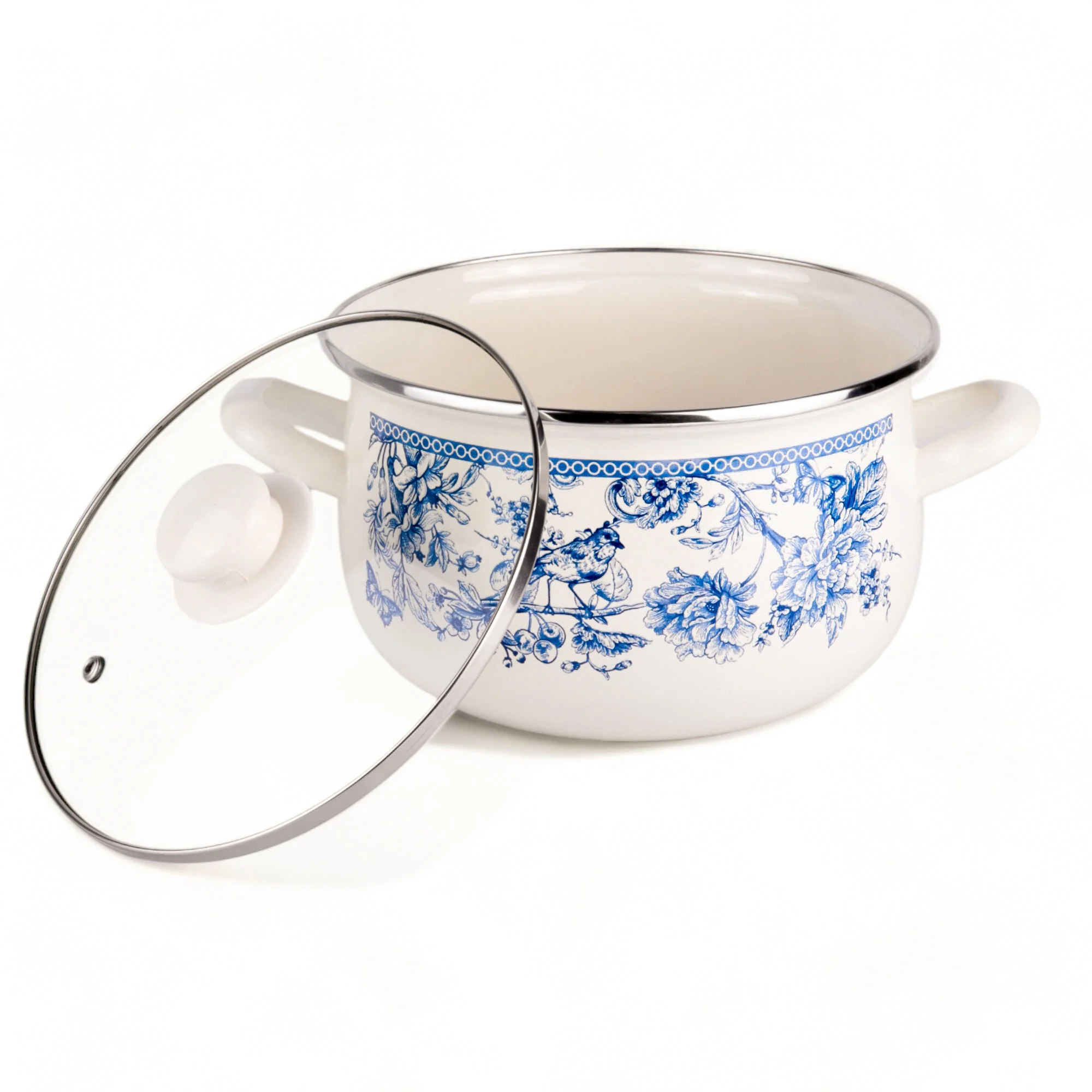 STPgoods Enameled Aluminum Belly Deep Stock Pot with Lid Set of 2 Vegetable Garden Cooking Pot Set 2.2 Qt 4 Qt 5.05 Qt and 6.55 Qt Enamel Soup Pots - Image 14