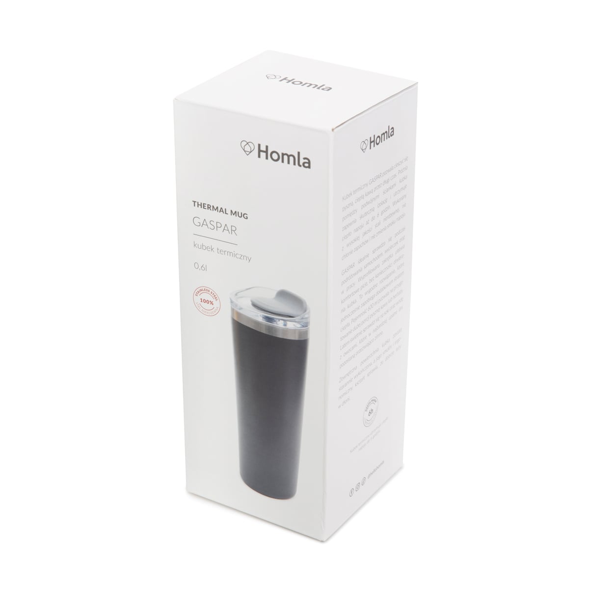 Kubek termiczny GASPAR grafitowy 0,6 l