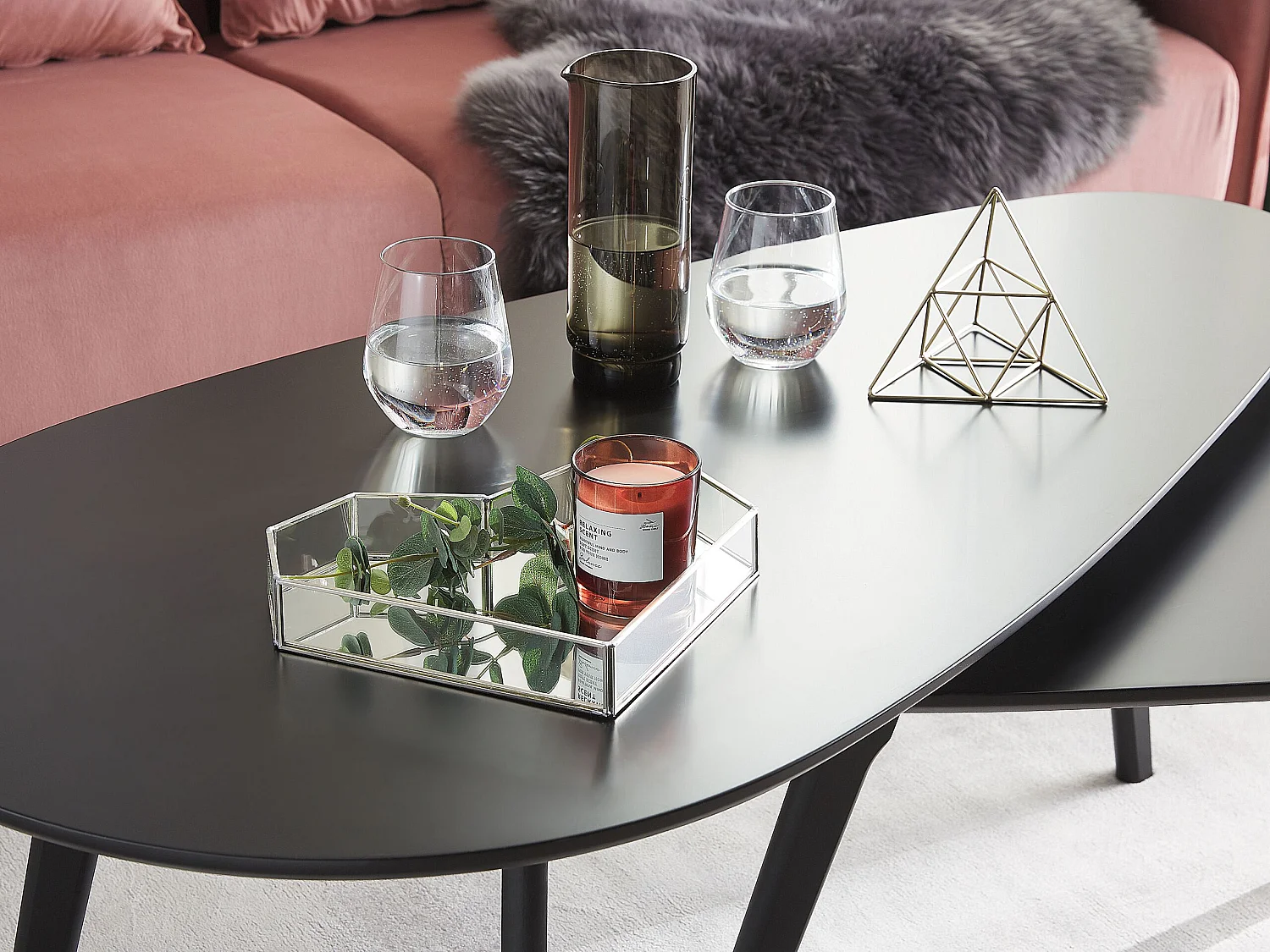 Plateau décoratif Cœur PONTIVY Verre Argenté