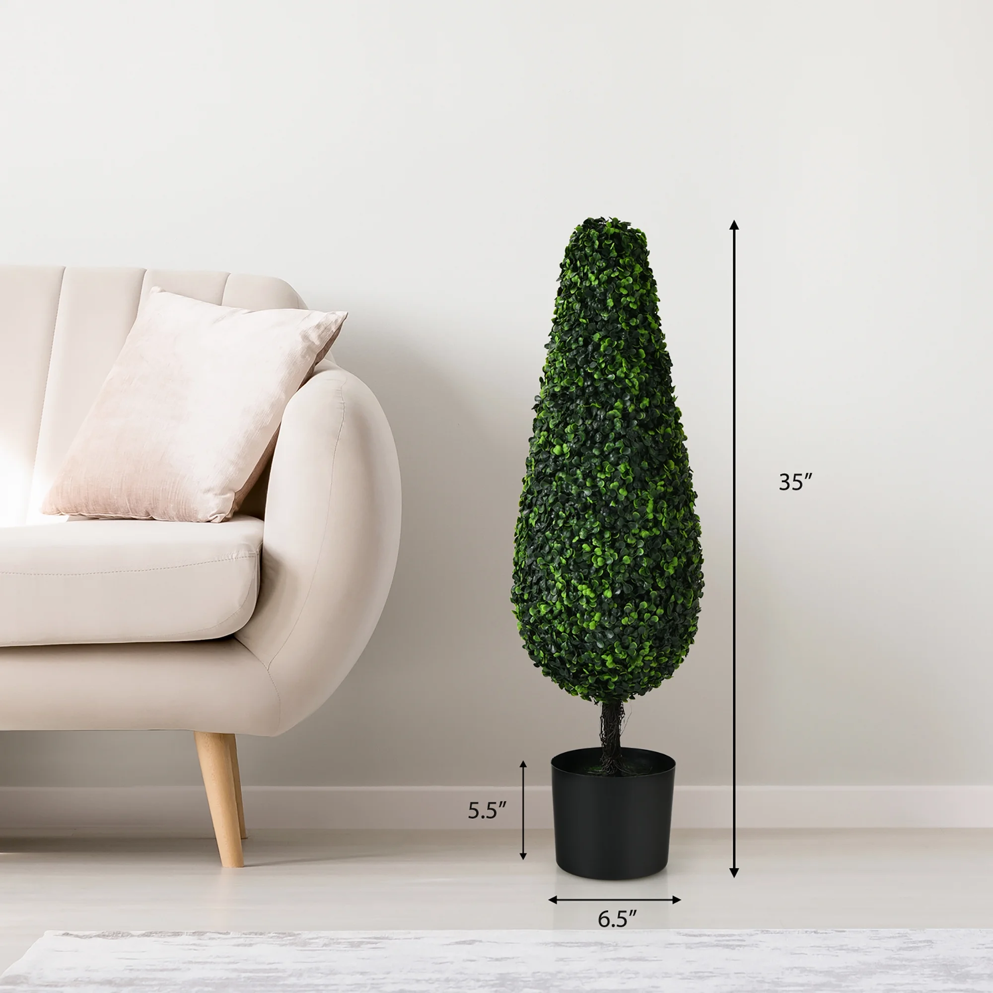 Costway 2 Pack 3FT Artificial Tower Topiary Tree UV Resistant Indoor Outdoor - Image 10