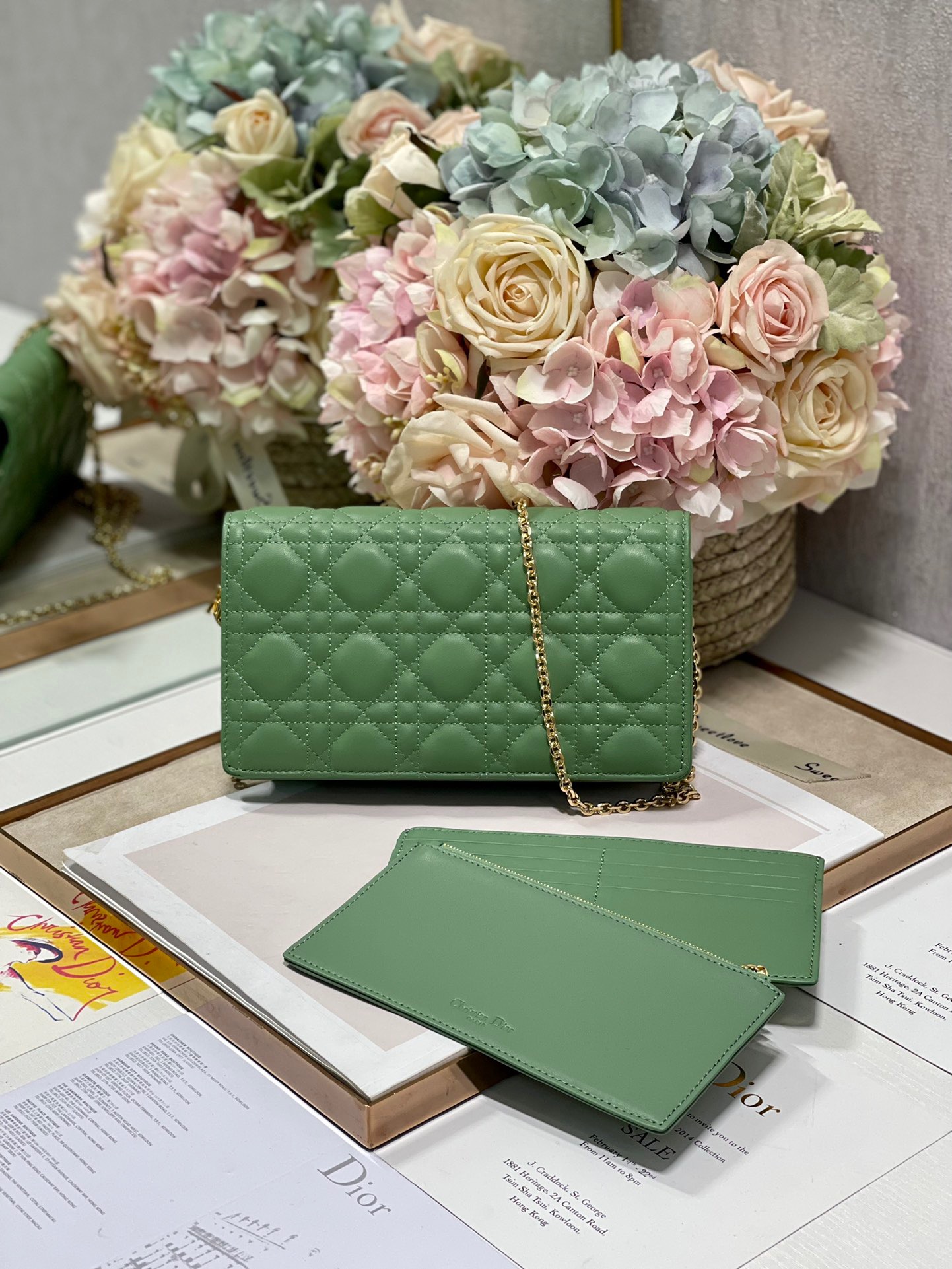 Christian Dior Lady Dior Pouch Turquoise, For Women, Women’s Handbags 8.5in/21.5cm CD1:1High-quality replica