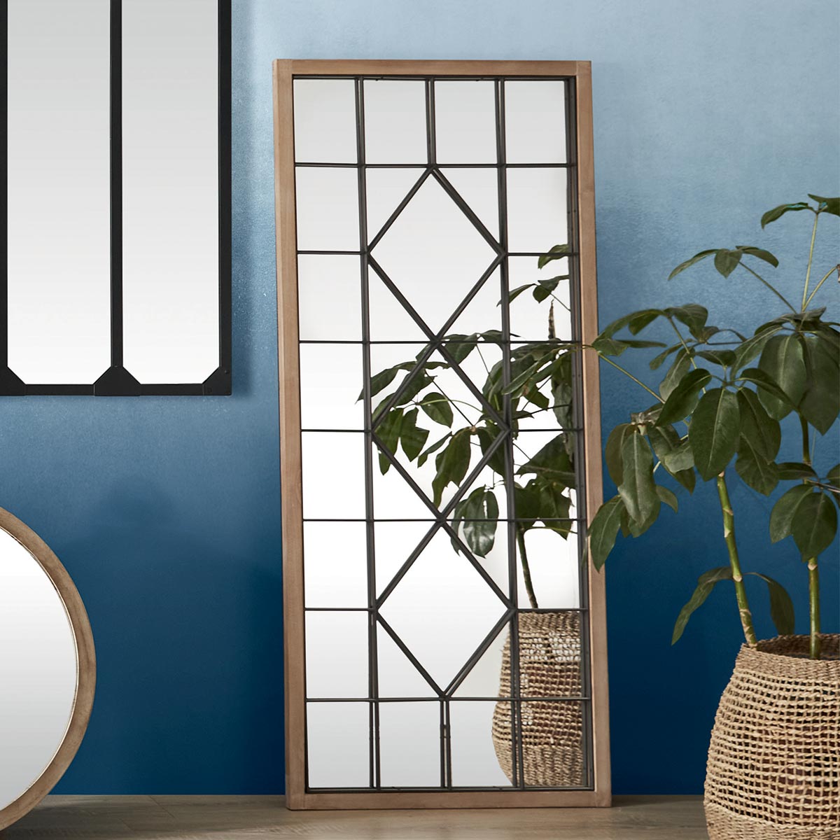 Mirror "Enzo" Wood, H.165 cm