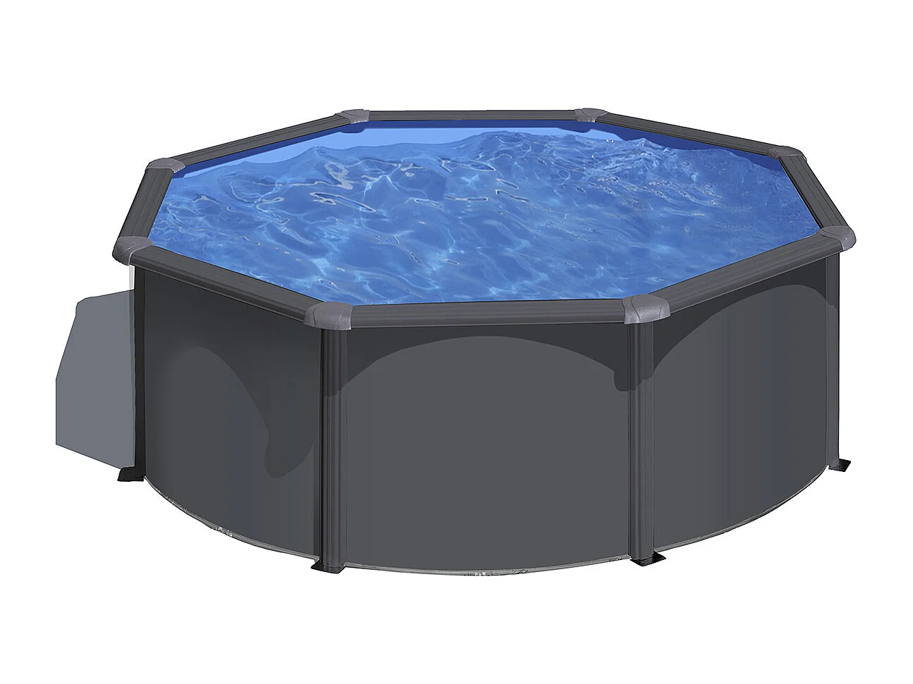 Piscine acier gris anthracite Louko ronde 3,20 x 1,22 m - Gré