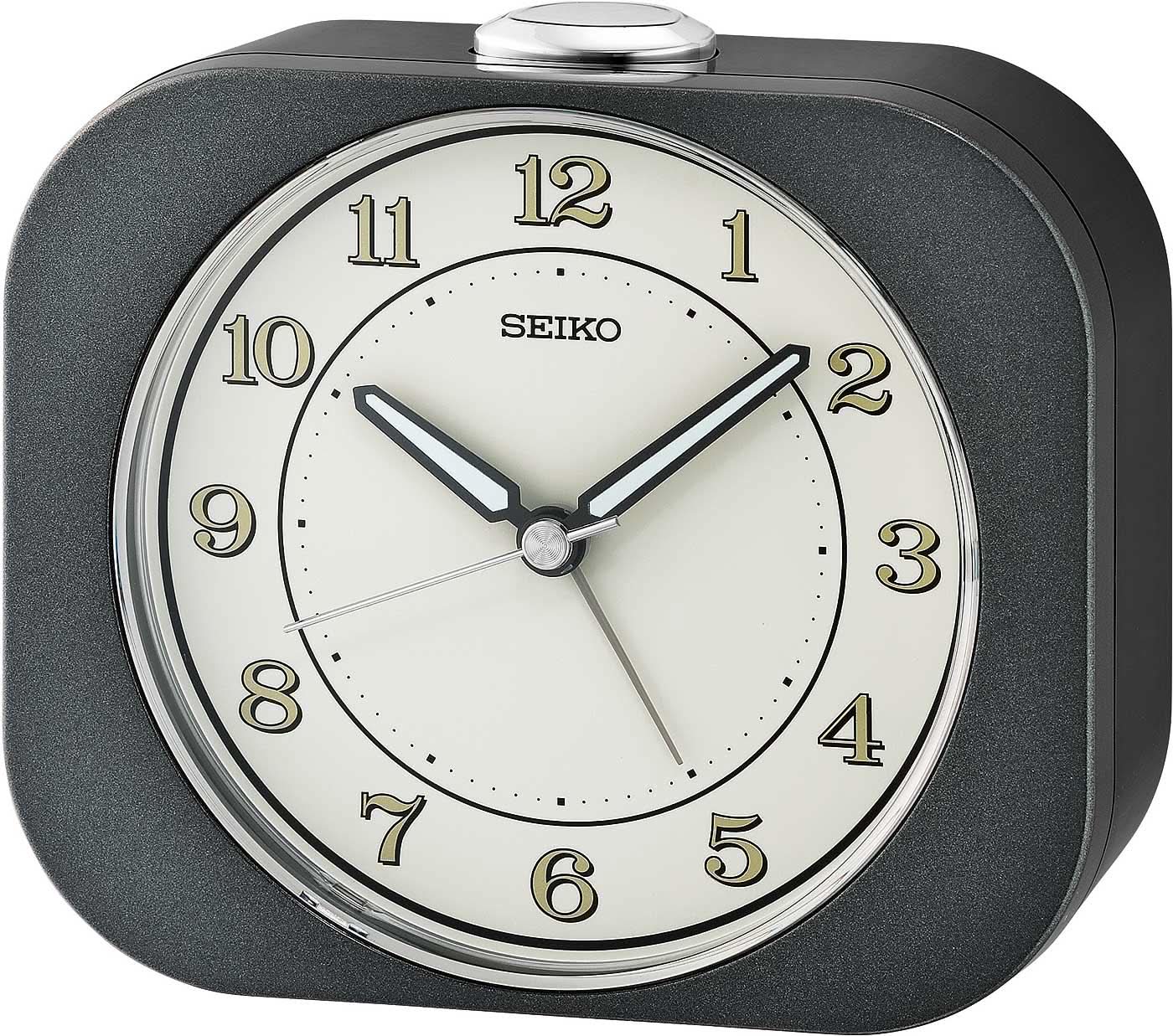 Seiko Modern Alarm Clock 9.9 cm Plastic • Geräuscharmer Sekundenzeiger • Mit Snooze