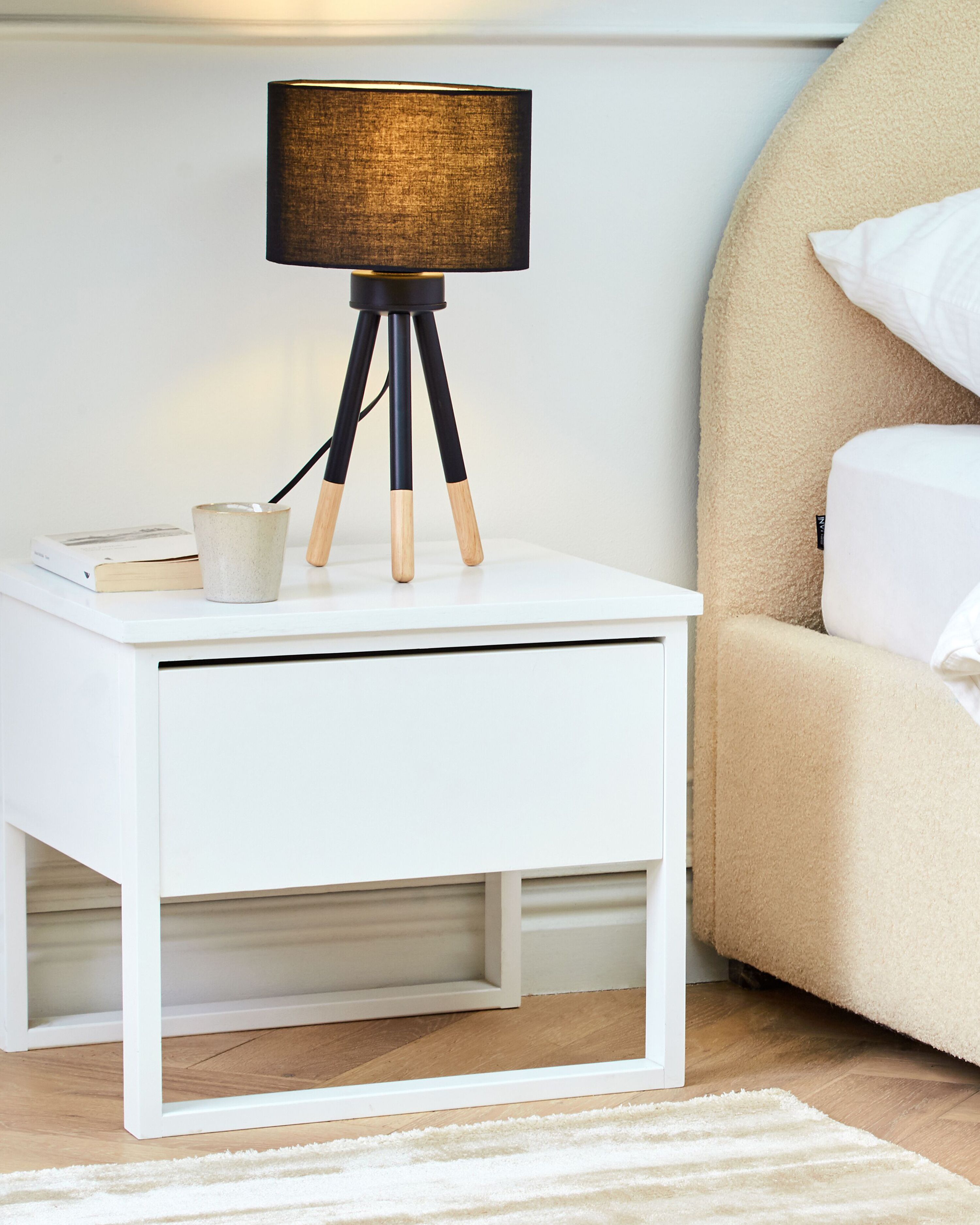 Set of 2 Table Lamps TOBOL Ash Wood Black