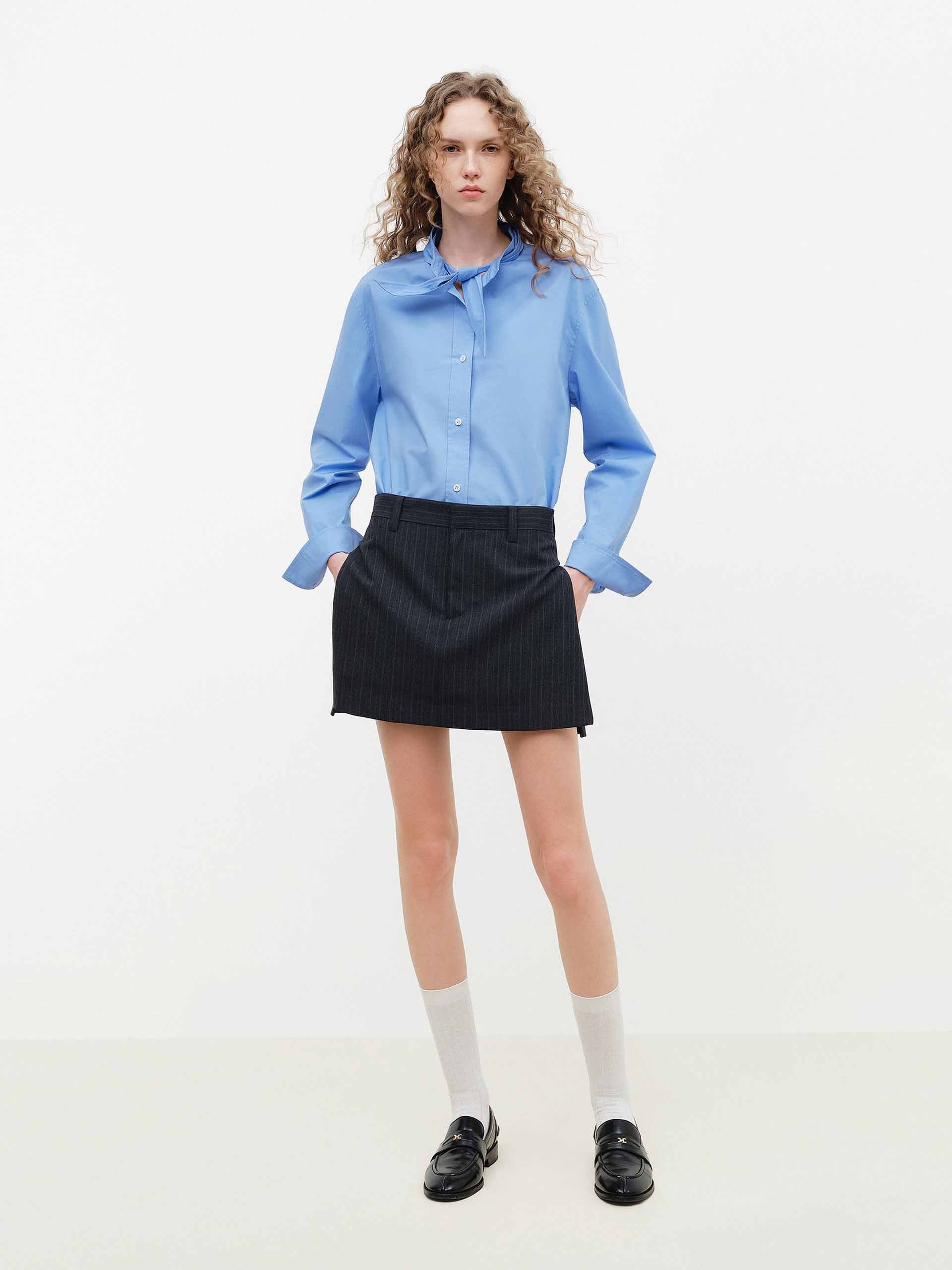 Cotton Stand Collar Shirt