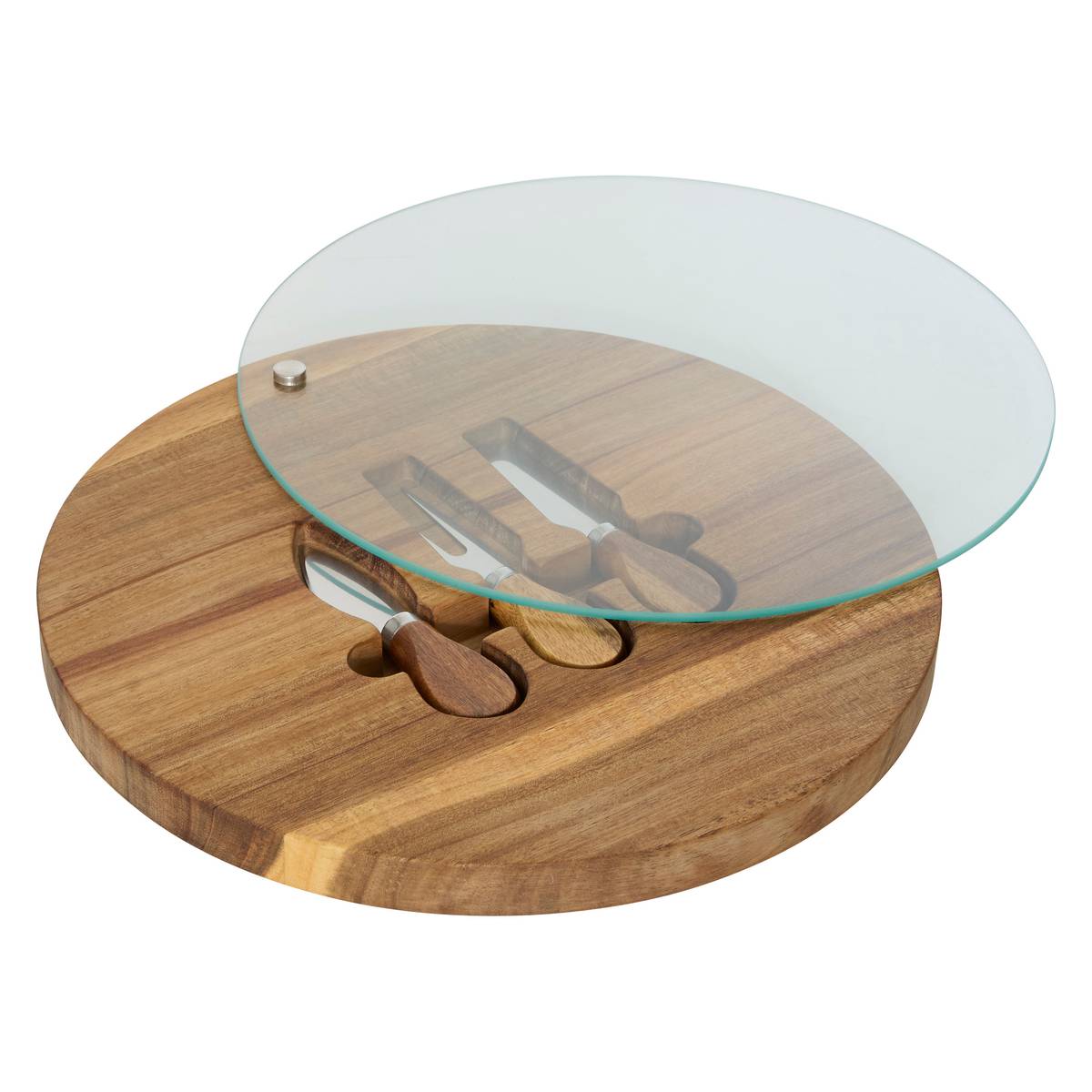 Cheese Set "Mina" Acacia, D.30 cm, Brown