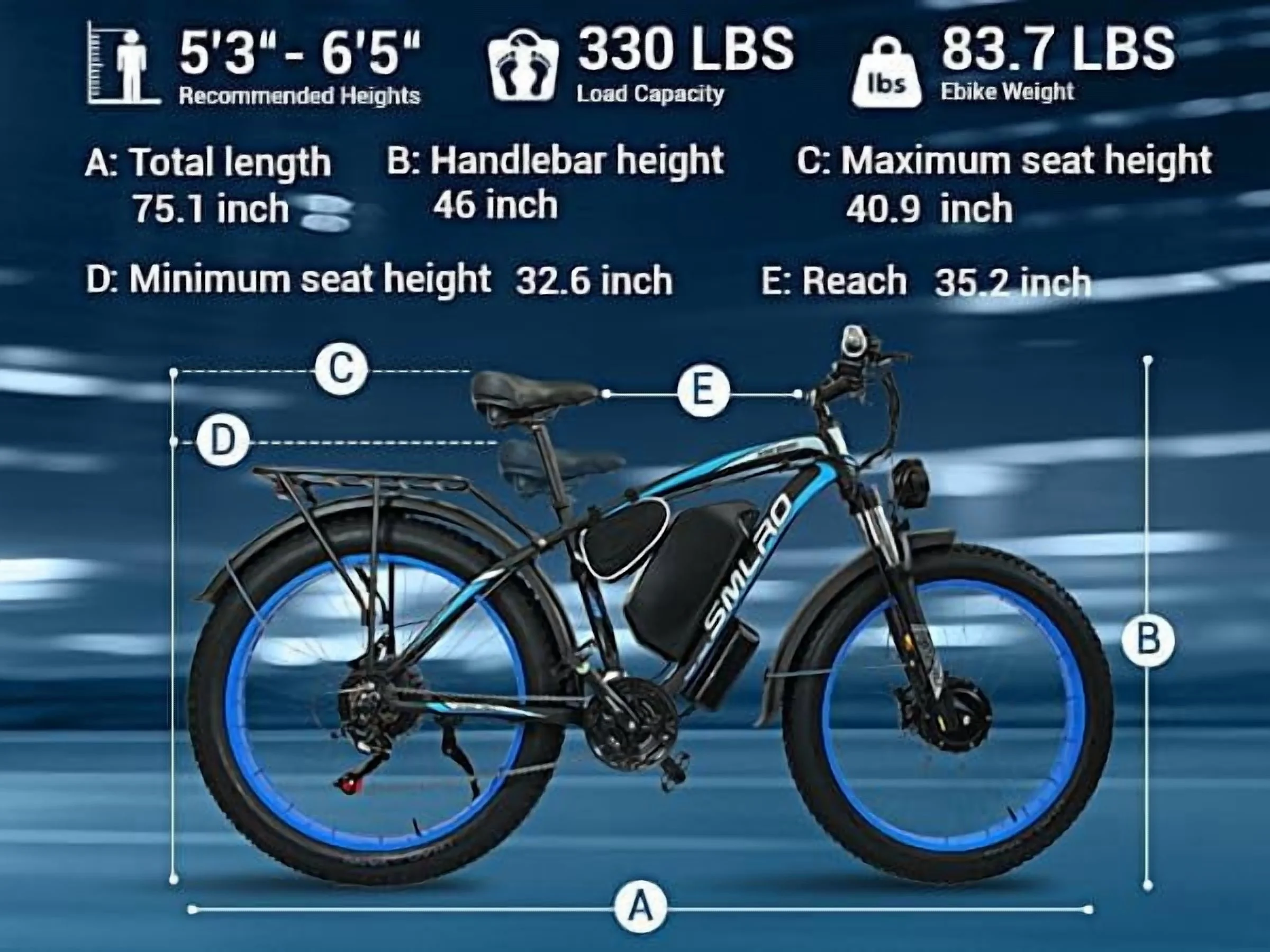 3000W Peak Dual Motor Ebike, 52V 30AH Battery Electric Bike for Adults, 7-Speed 40MPH AWD Ebike Mountain Snow E-Bike with 26" x 4.0 Fat Tire MTB Hydraulic Disc Brake for Off-Road Snow - Image 10