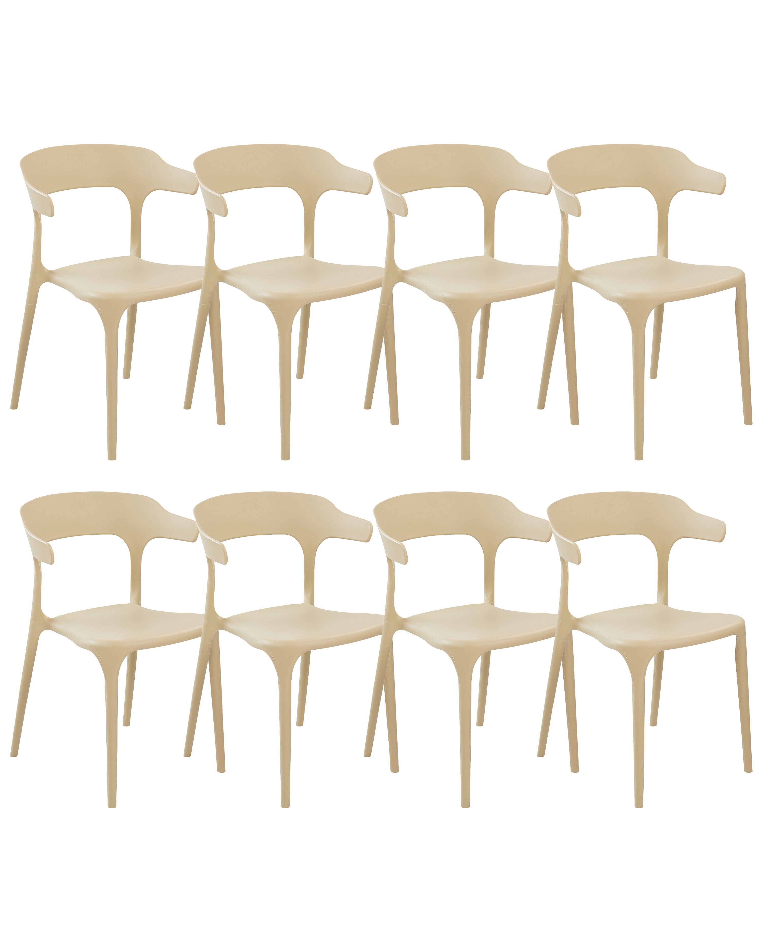 Set of 8 Dining Chairs GUBBIO Sand Beige