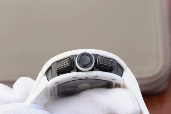 Replica Richard Mille RM011 White Ceramic Felipe Massa White Inner Bezel White Rubber Strap A7750 - Top club