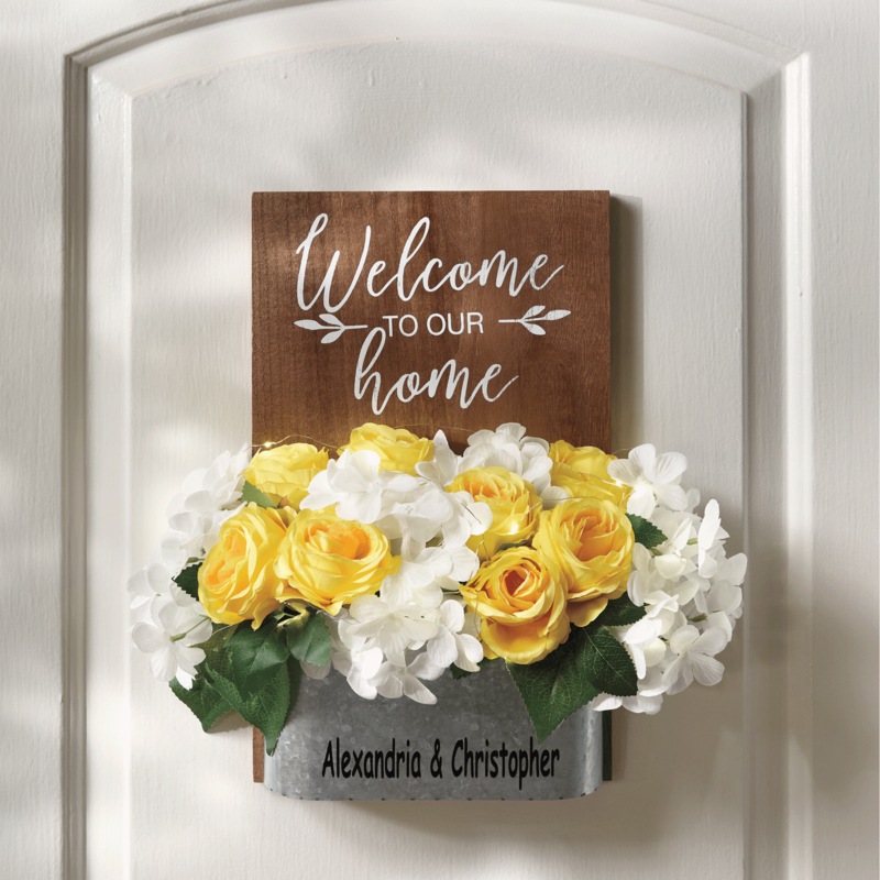 Lit Welcome To Our Home Hanging Arrangement - MIDNIGHT VELVET CATALOG