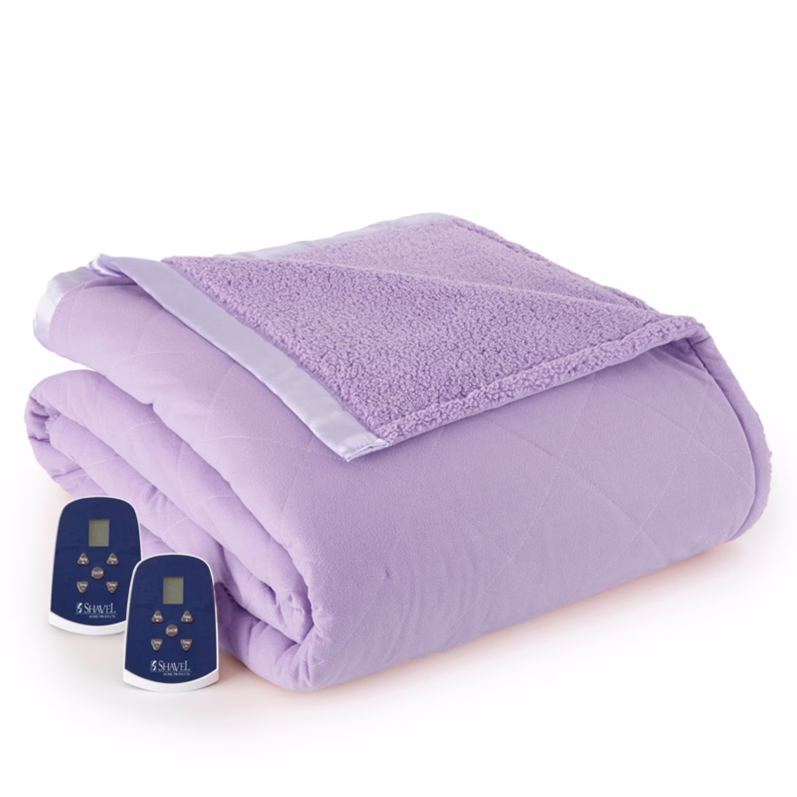 Shavel Home Products Micro Flannel? Reverse to Sherpa Electric Blanket, Twin, Amethyst