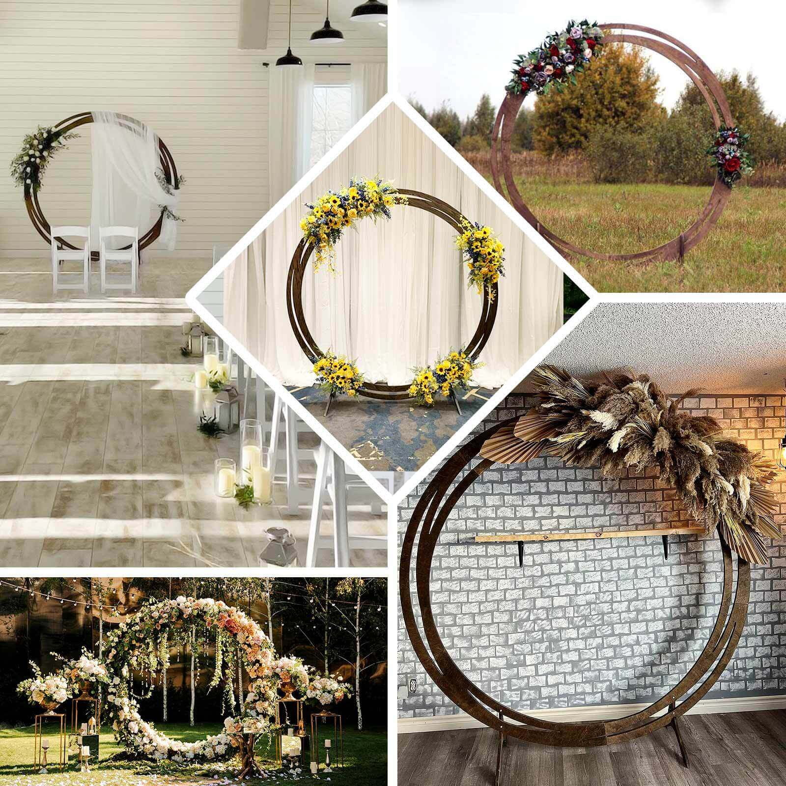 Efavormart 7FT Rustic Square Wedding Arch Wooden Backdrop Stand, Wedding Ceremony Arch - Brown - Image 47