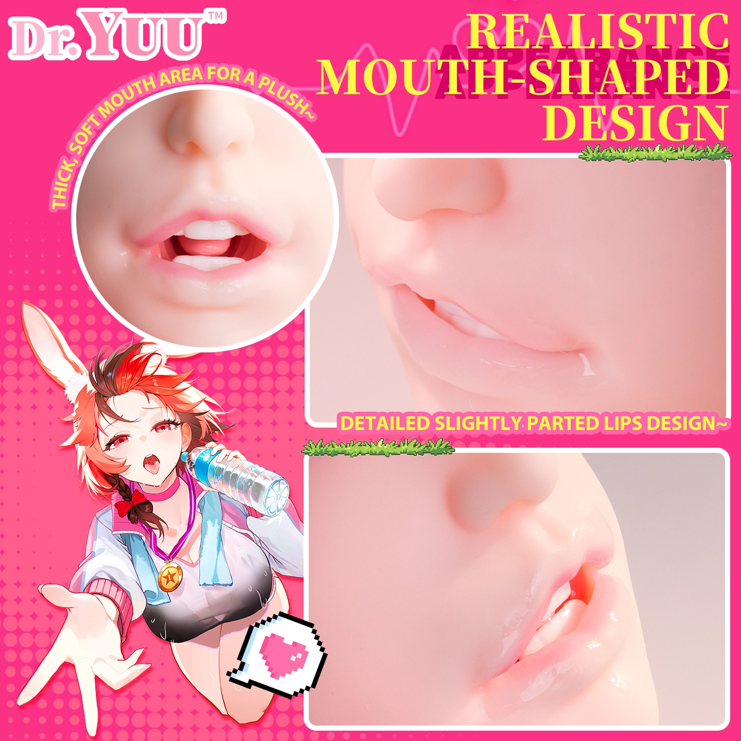 Dr.YUU realistic mouth masturbator with lifelike oral shape design